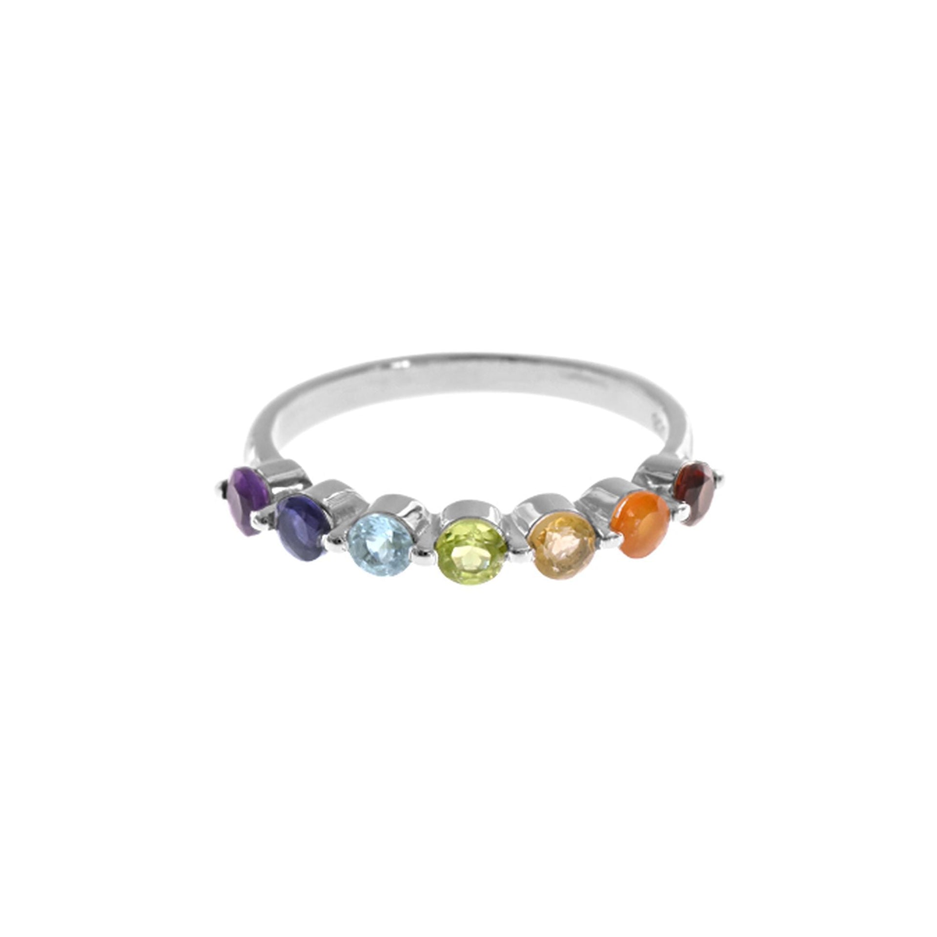 Kenna multi-coloured half eternity ring