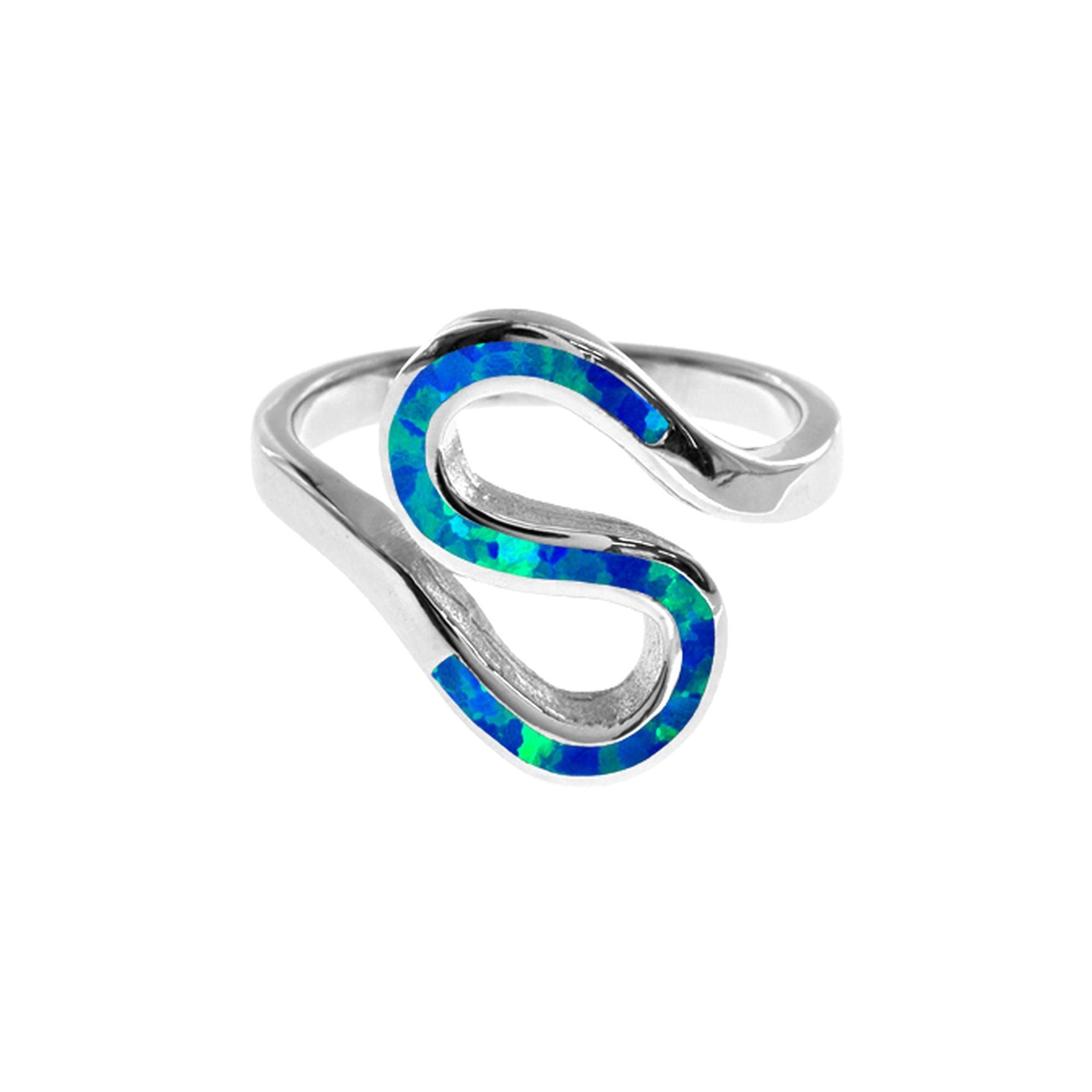 Angelica 'S' wave blue opalique ring