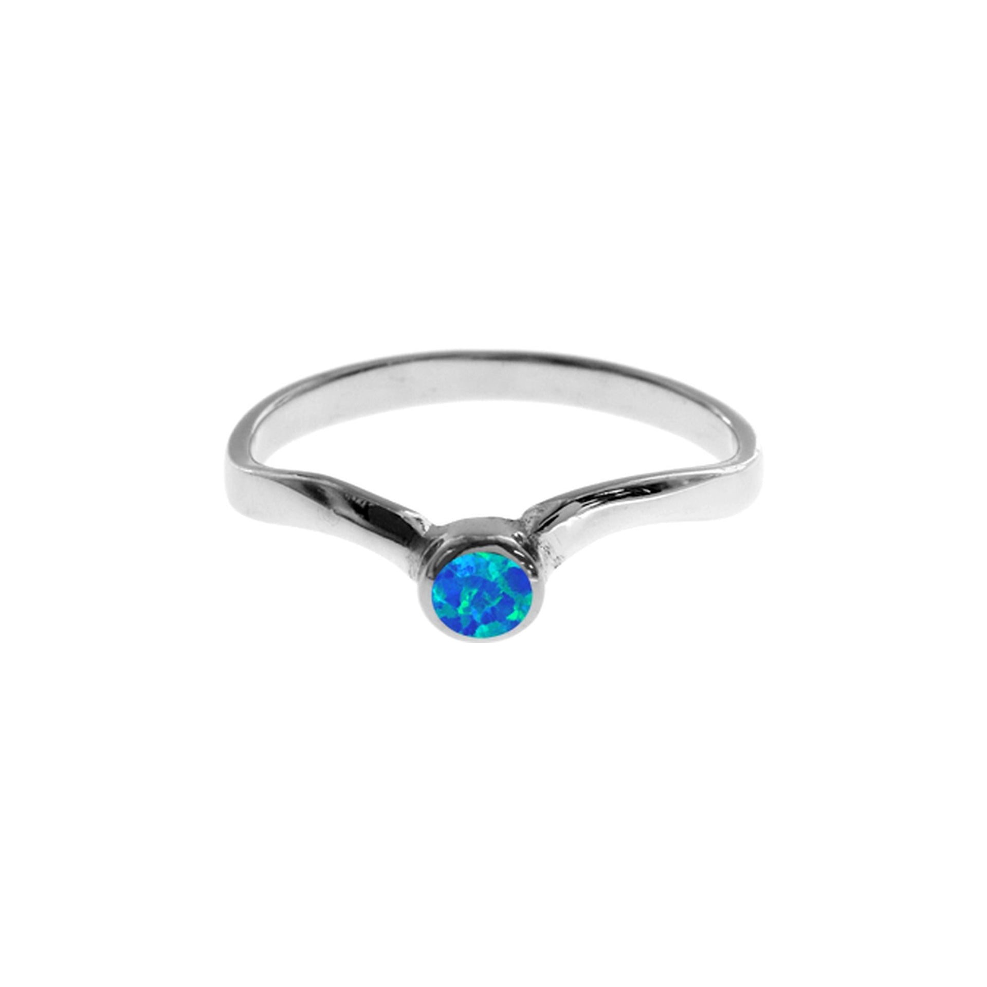 Diana blue opalique wishbone ring