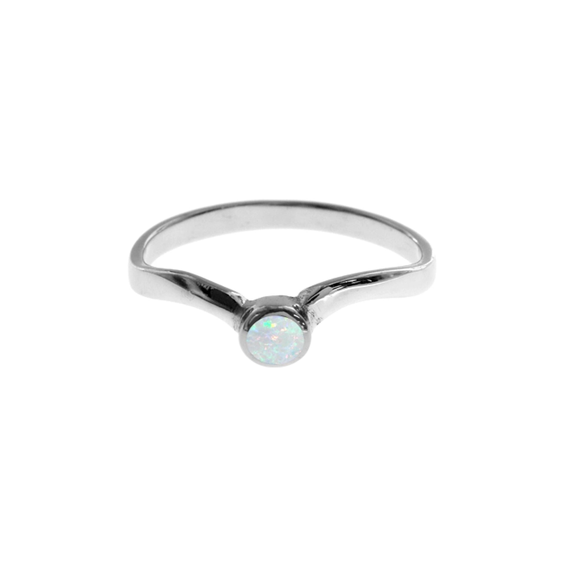 Diana white opalique wishbone ring