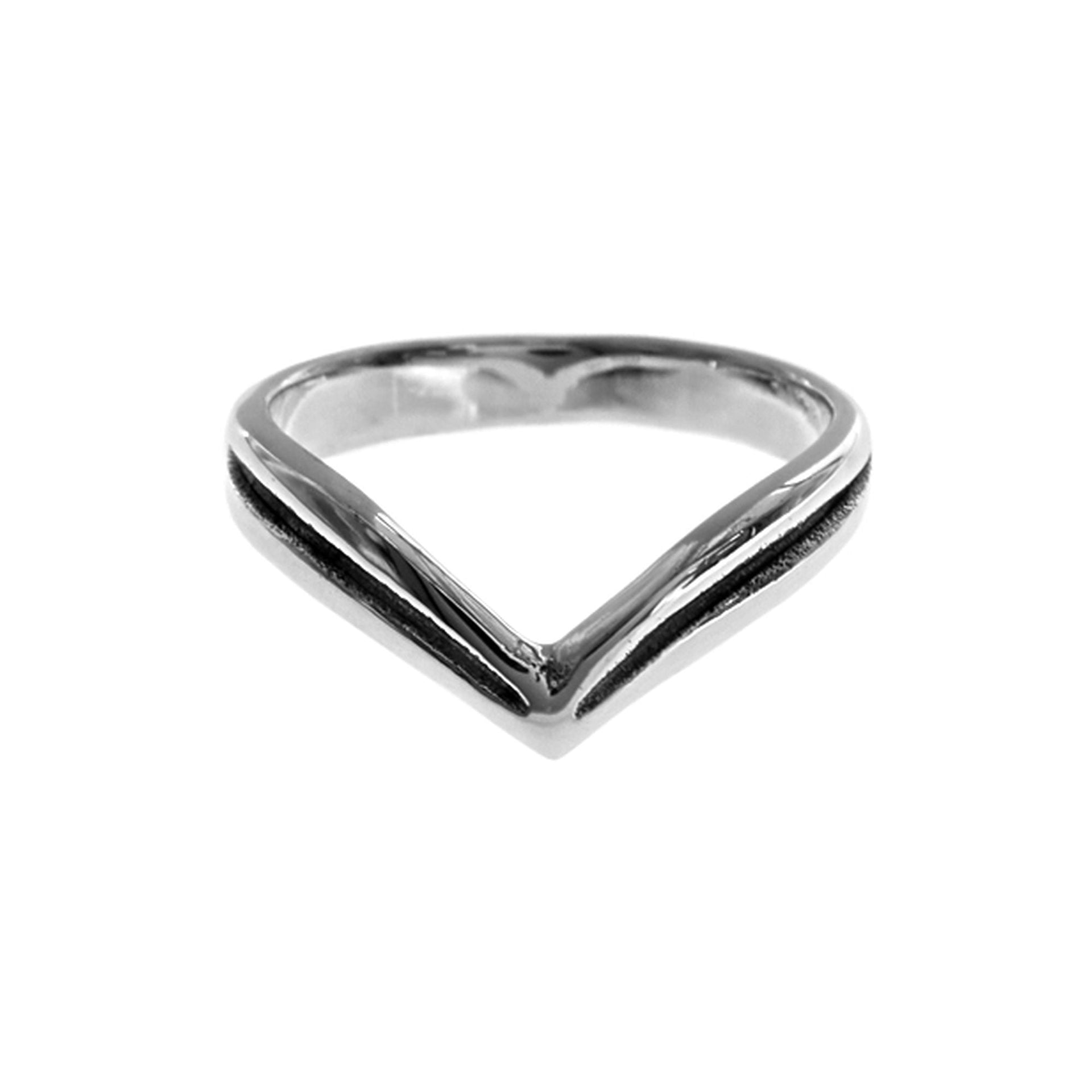 Bria scored wishbone ring
