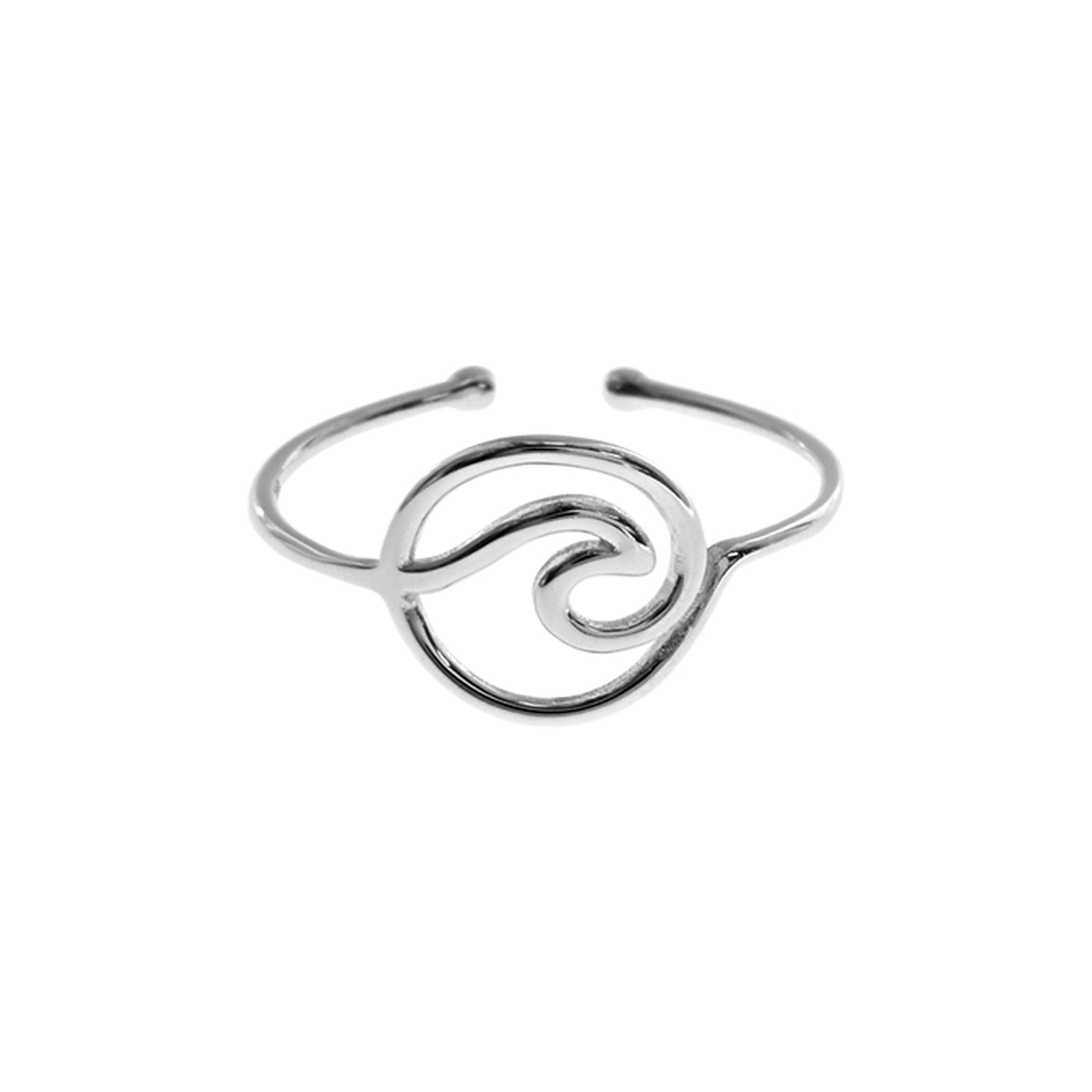 Mila adjustable encircled wave ring