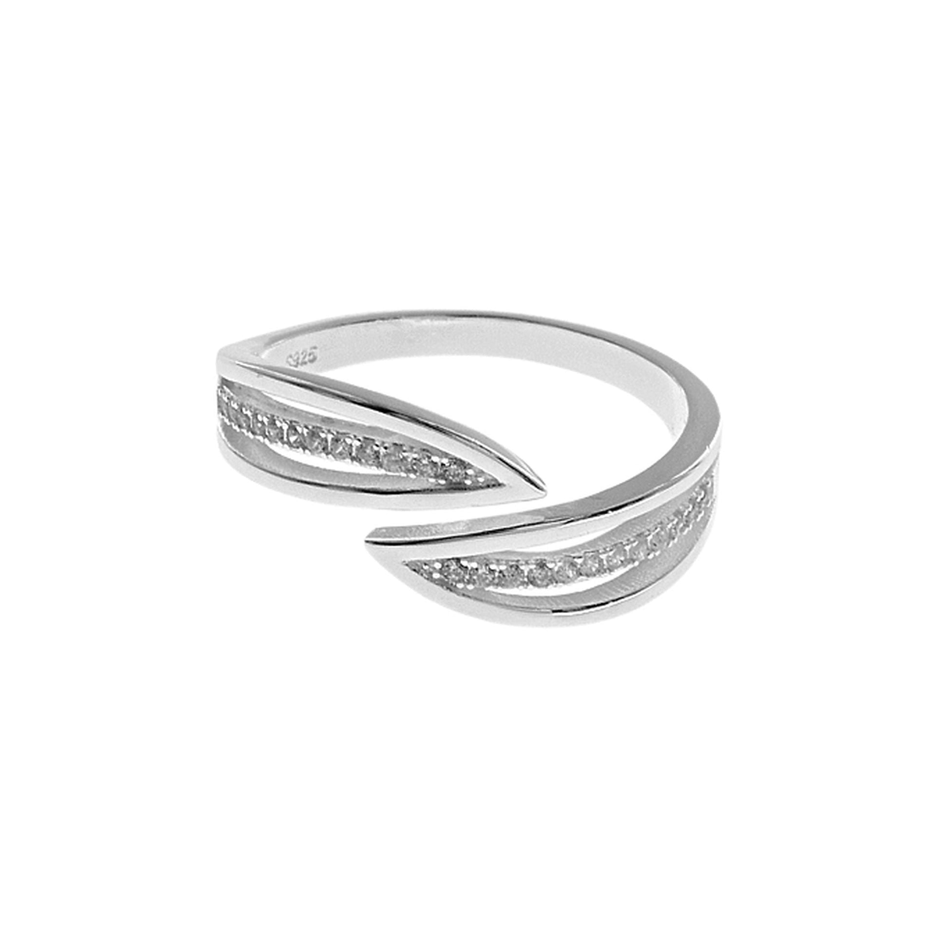 Carrie two tapered points with CZ overlap ring