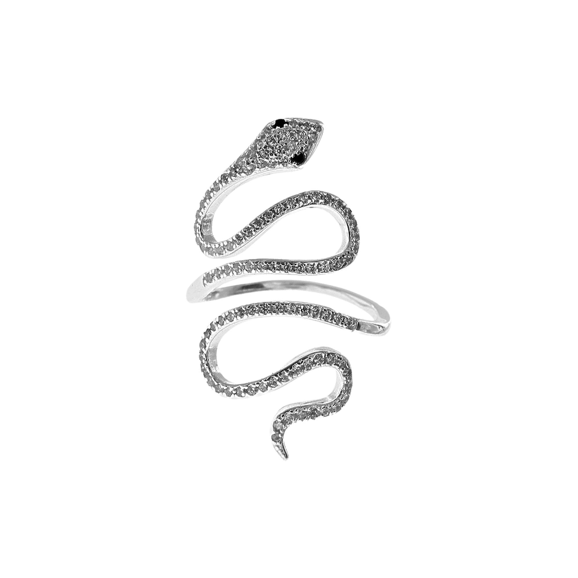 Alianna twisted CZ set snake ring
