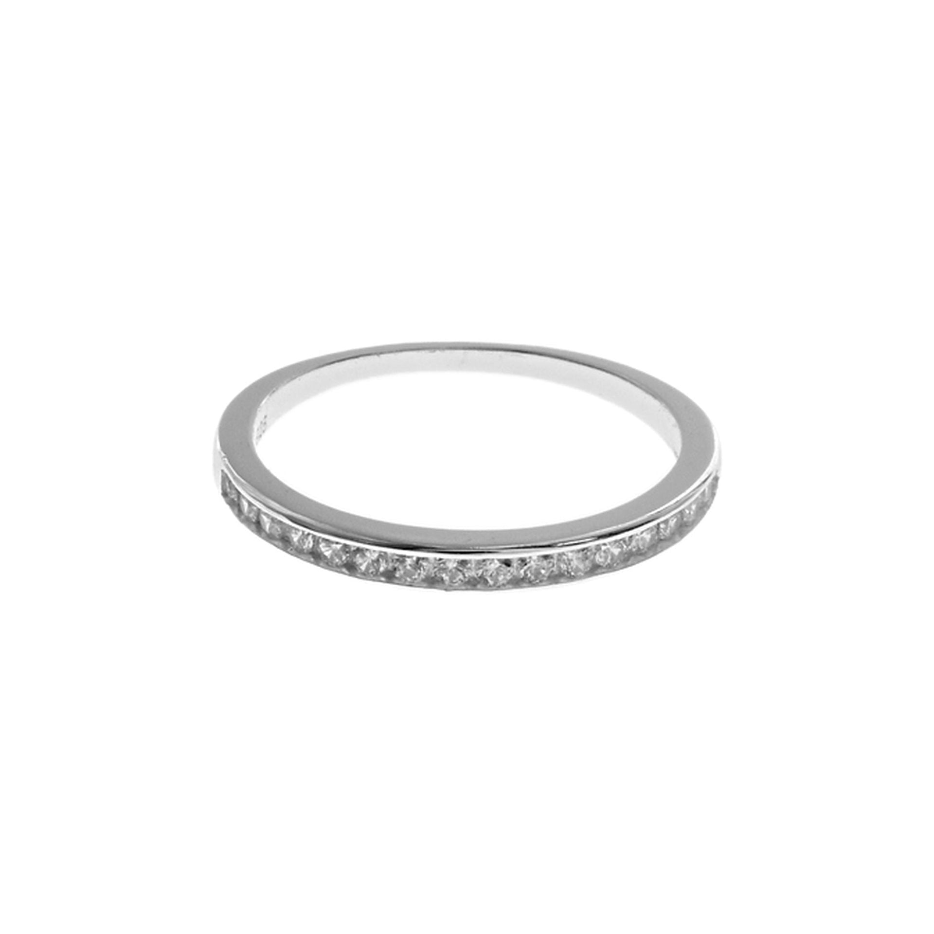 Carrie fine channel-set CZ half eternity ring