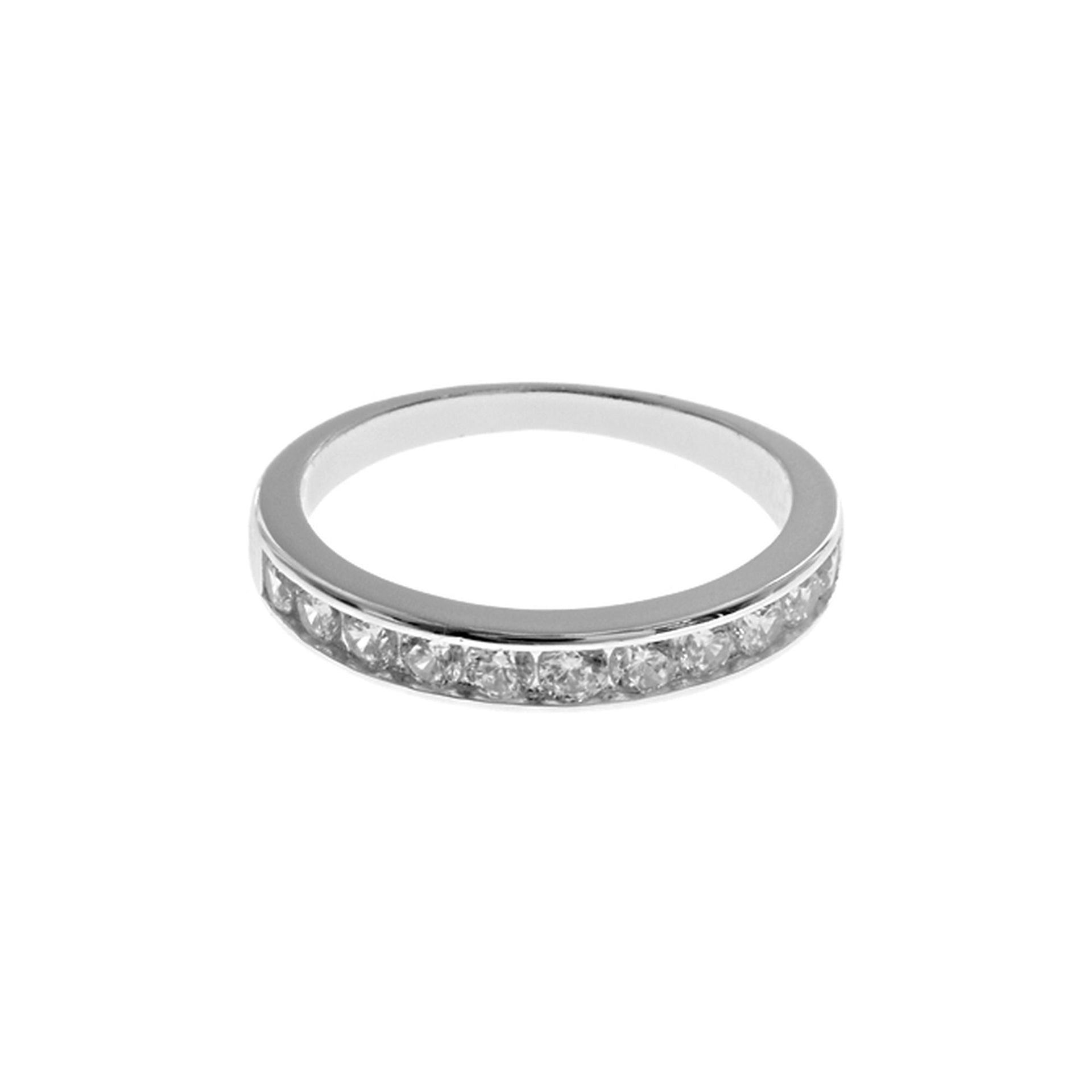 Carrie channel-set CZ half eternity ring