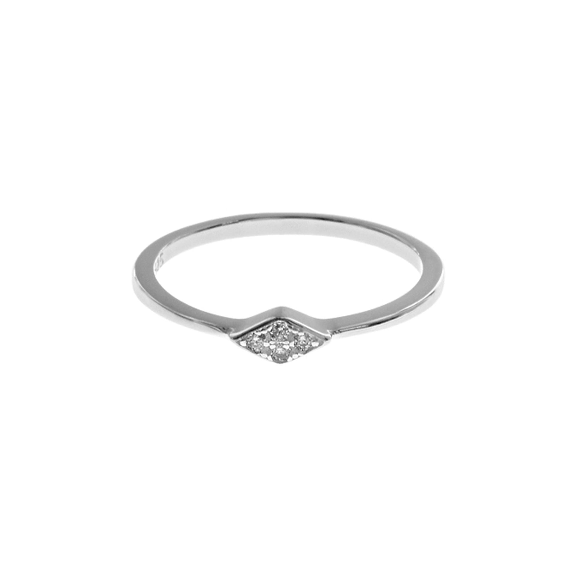 Carrie small diamond inset with CZ ring