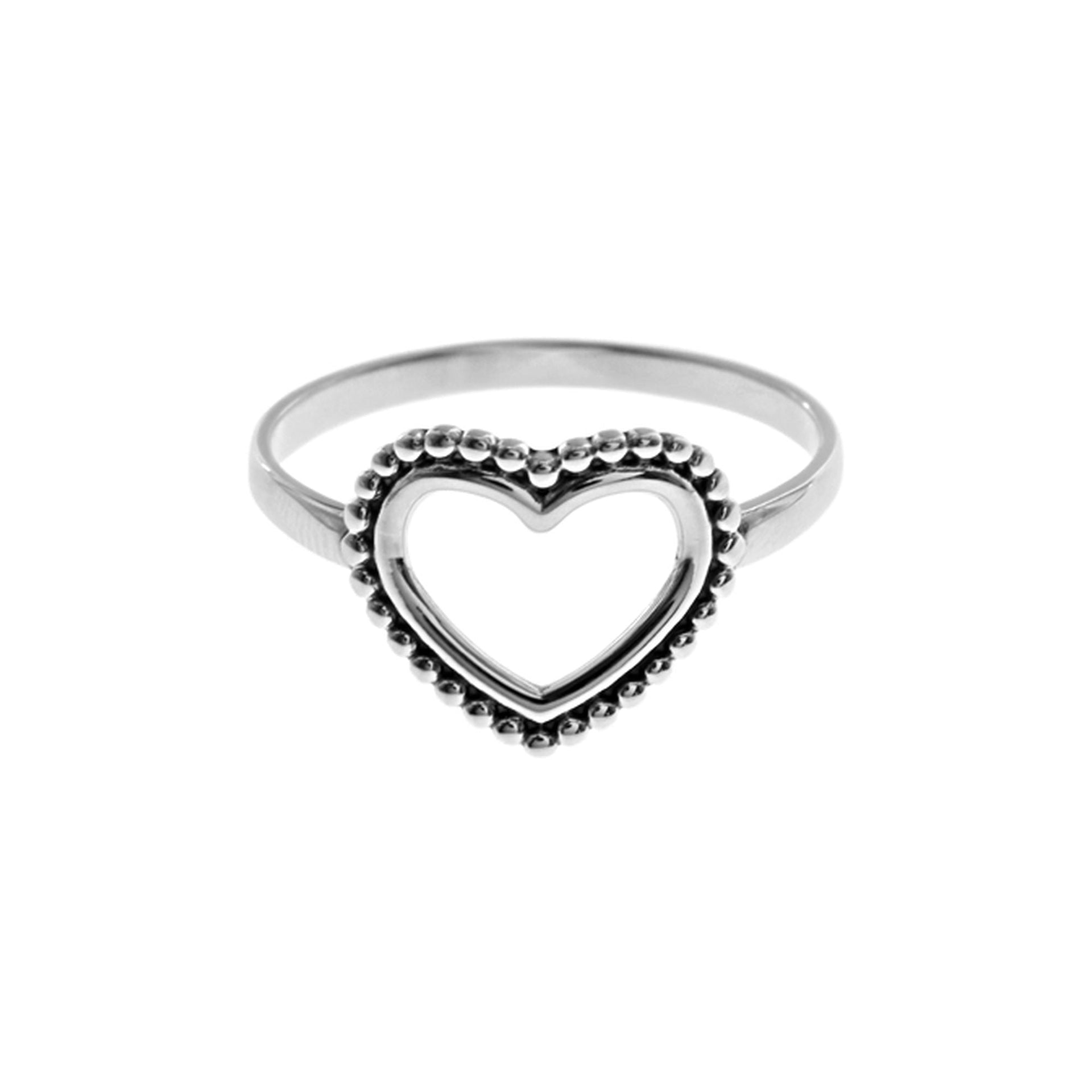 Isla oxidised bobble heart ring