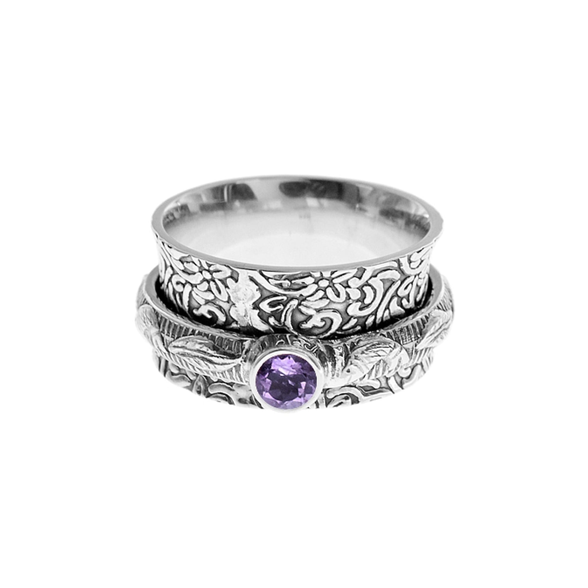 Catalina amethyst facet spinning ring