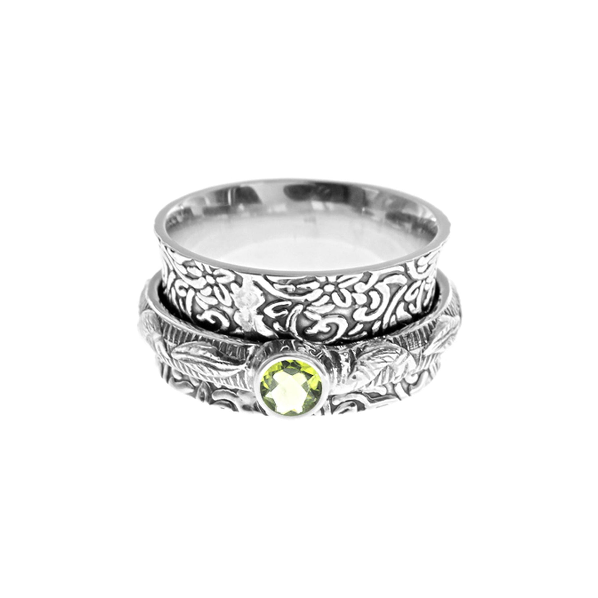 Catalina peridot facet spinning ring