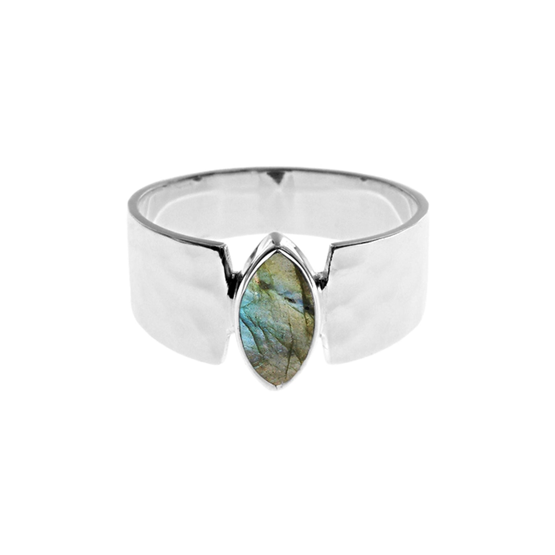 Lexi marquis labradorite tapered band ring