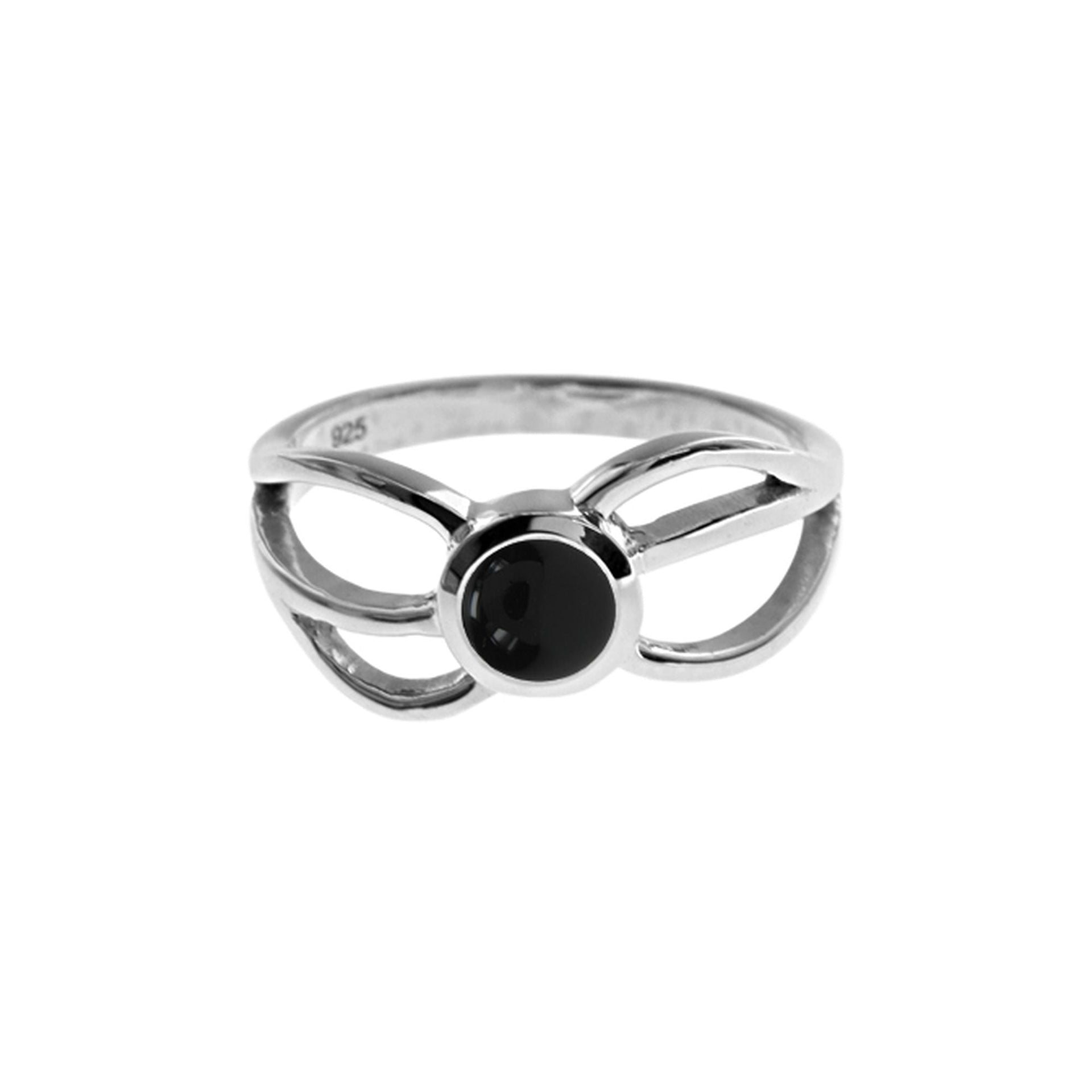 Amy triple wave black onyx ring