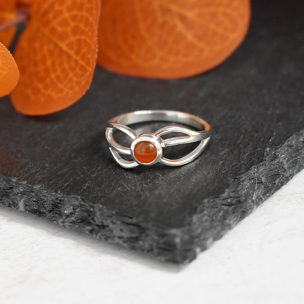 Amy triple wave carnelian ring
