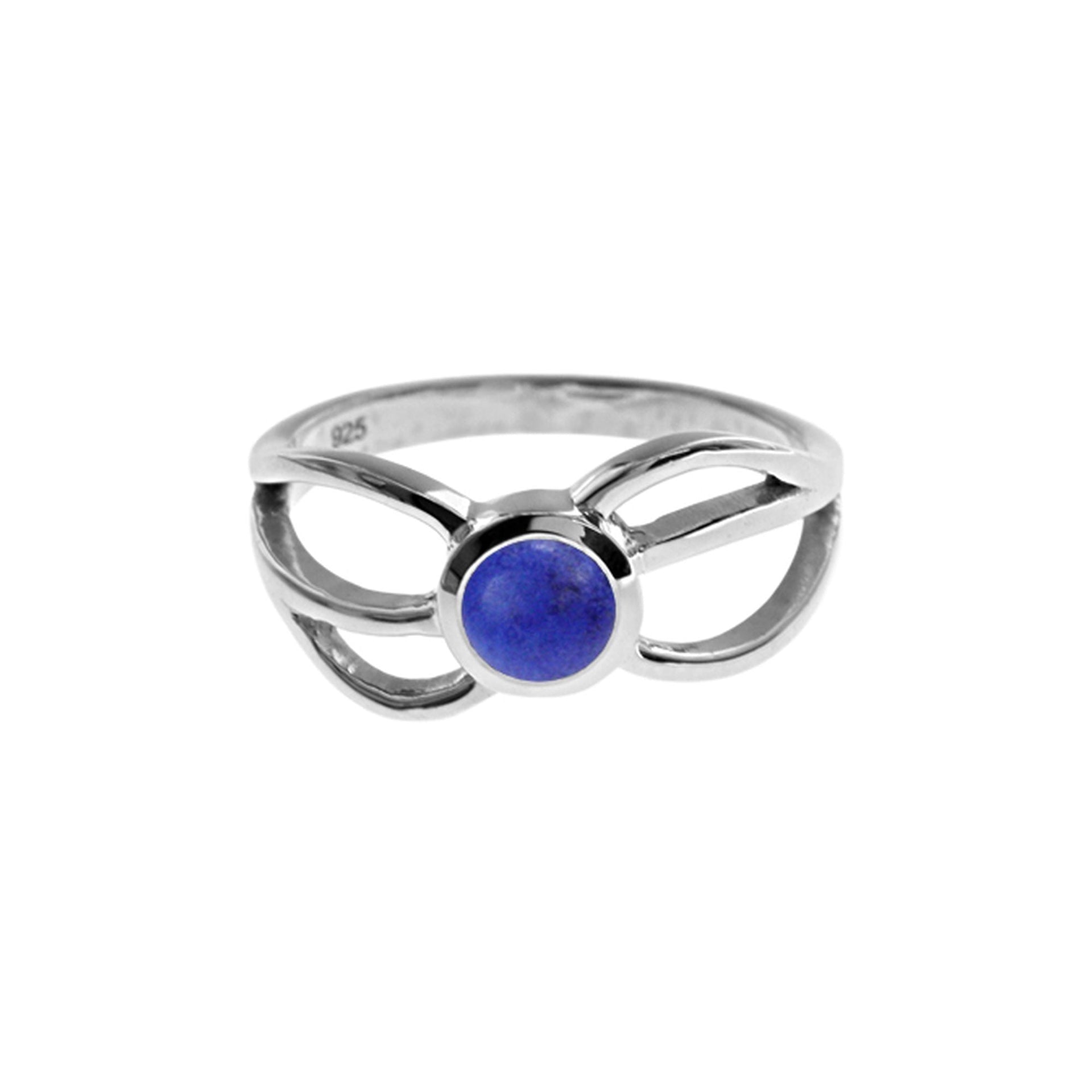 Amy triple wave lapis lazuli ring