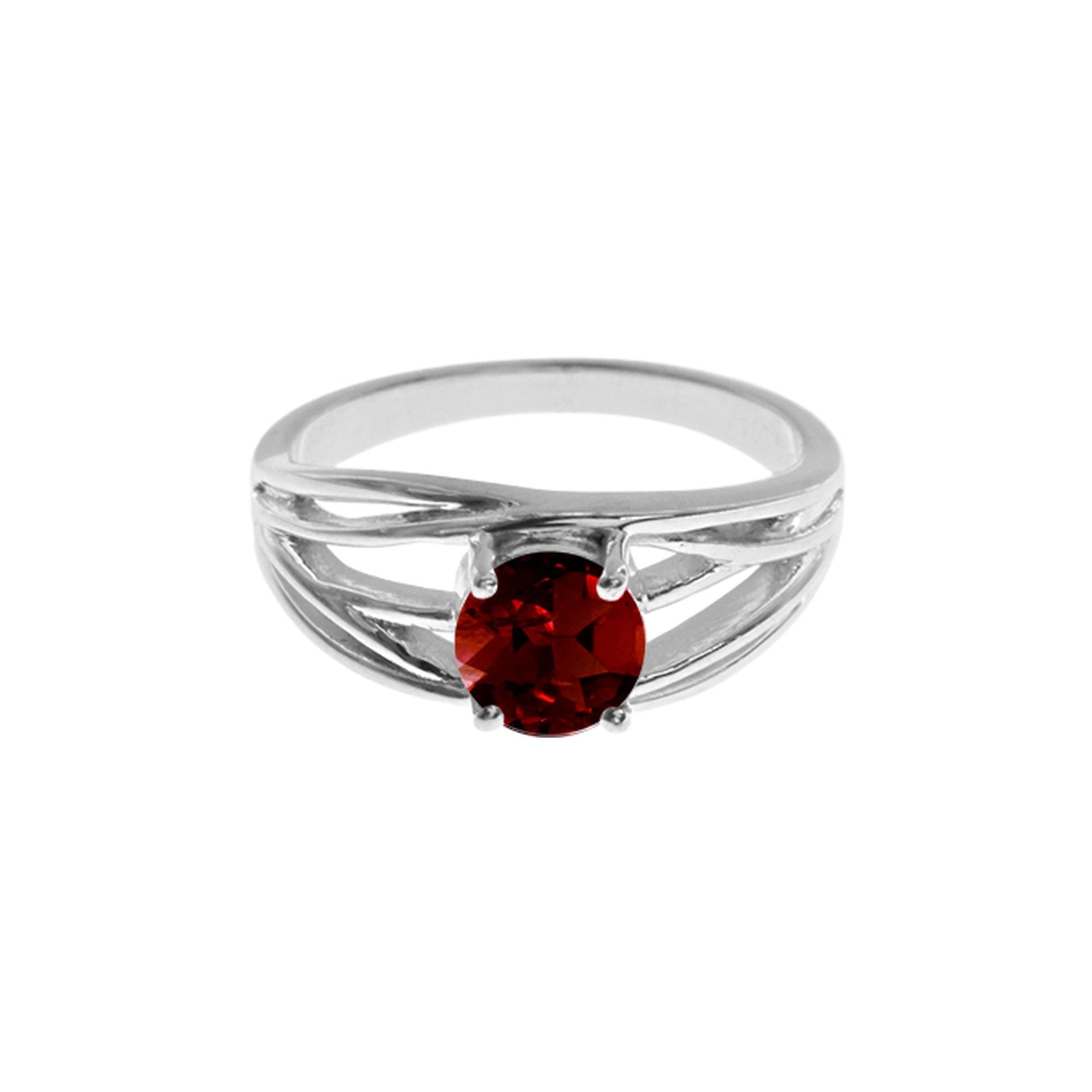 Kara garnet facet multi-strand band ring
