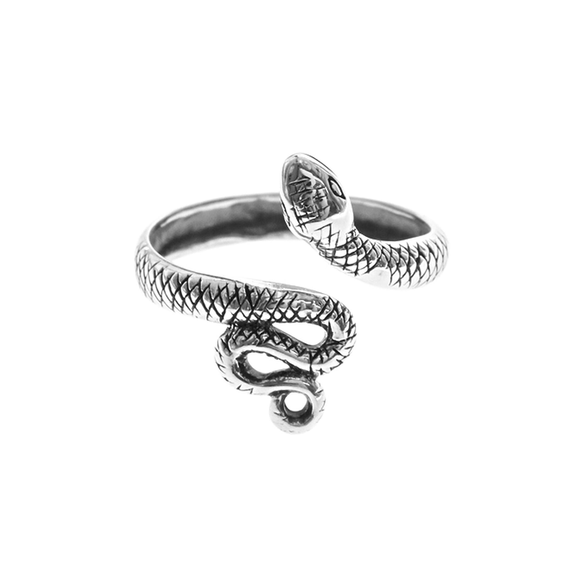 Anya open coiled snake ring