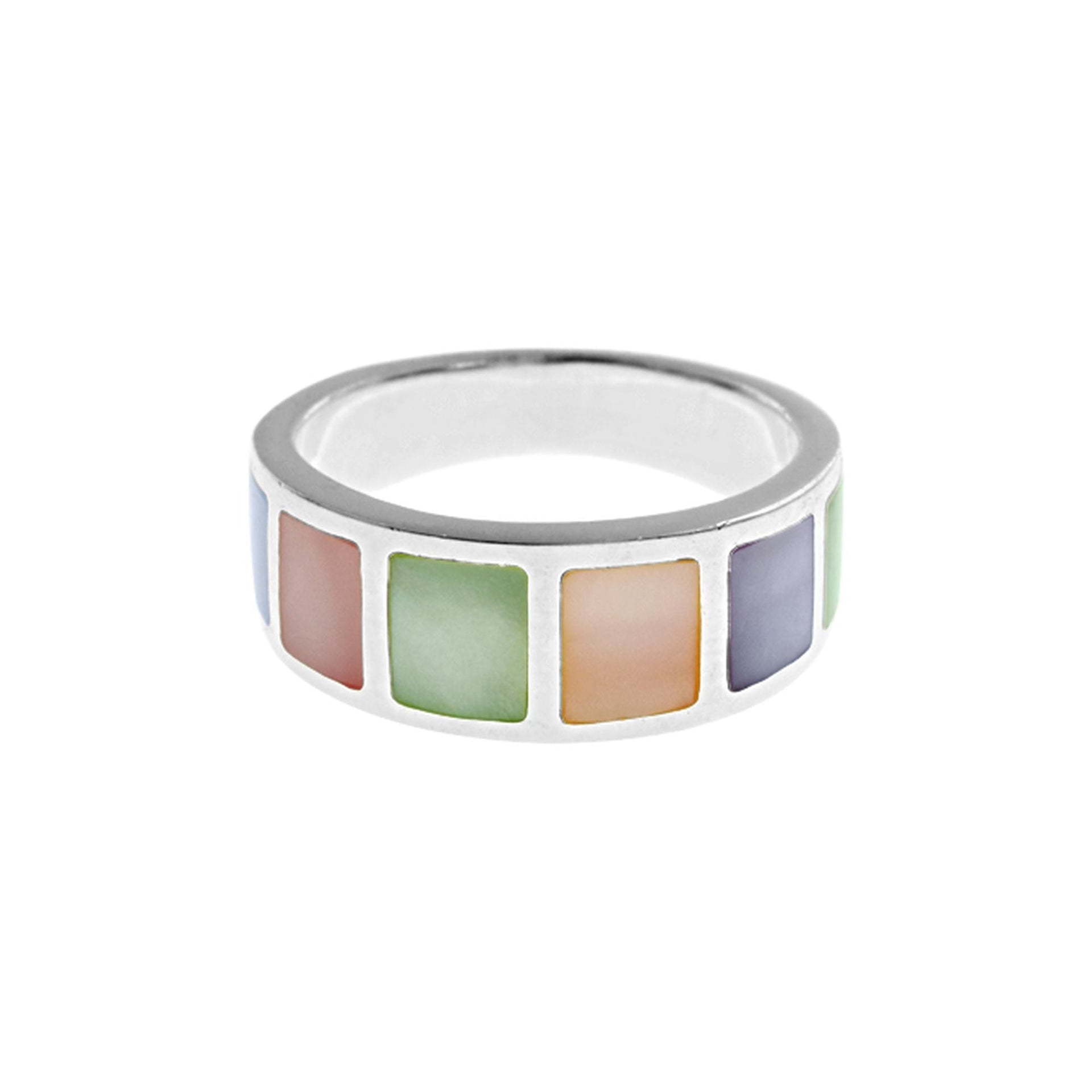 Bronwen mother of pearl wide block ring