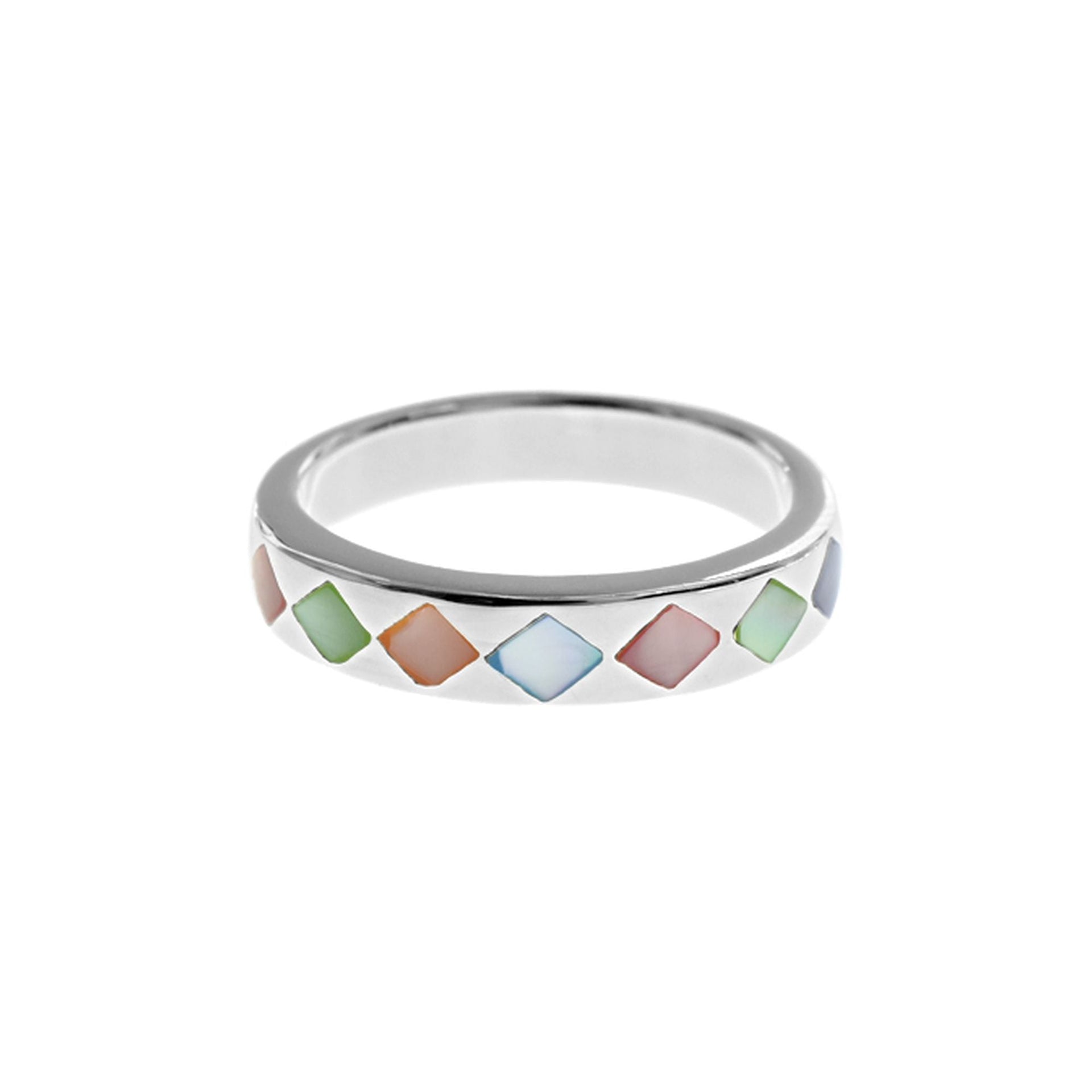 Bronwen mother of pearl diamond band ring