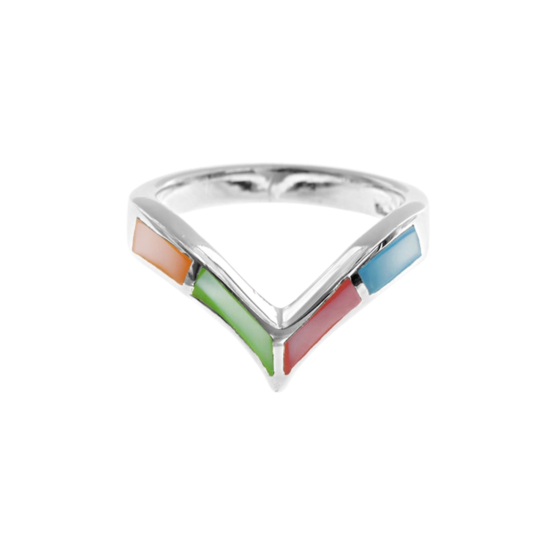 Bronwen mother of pearl wishbone ring