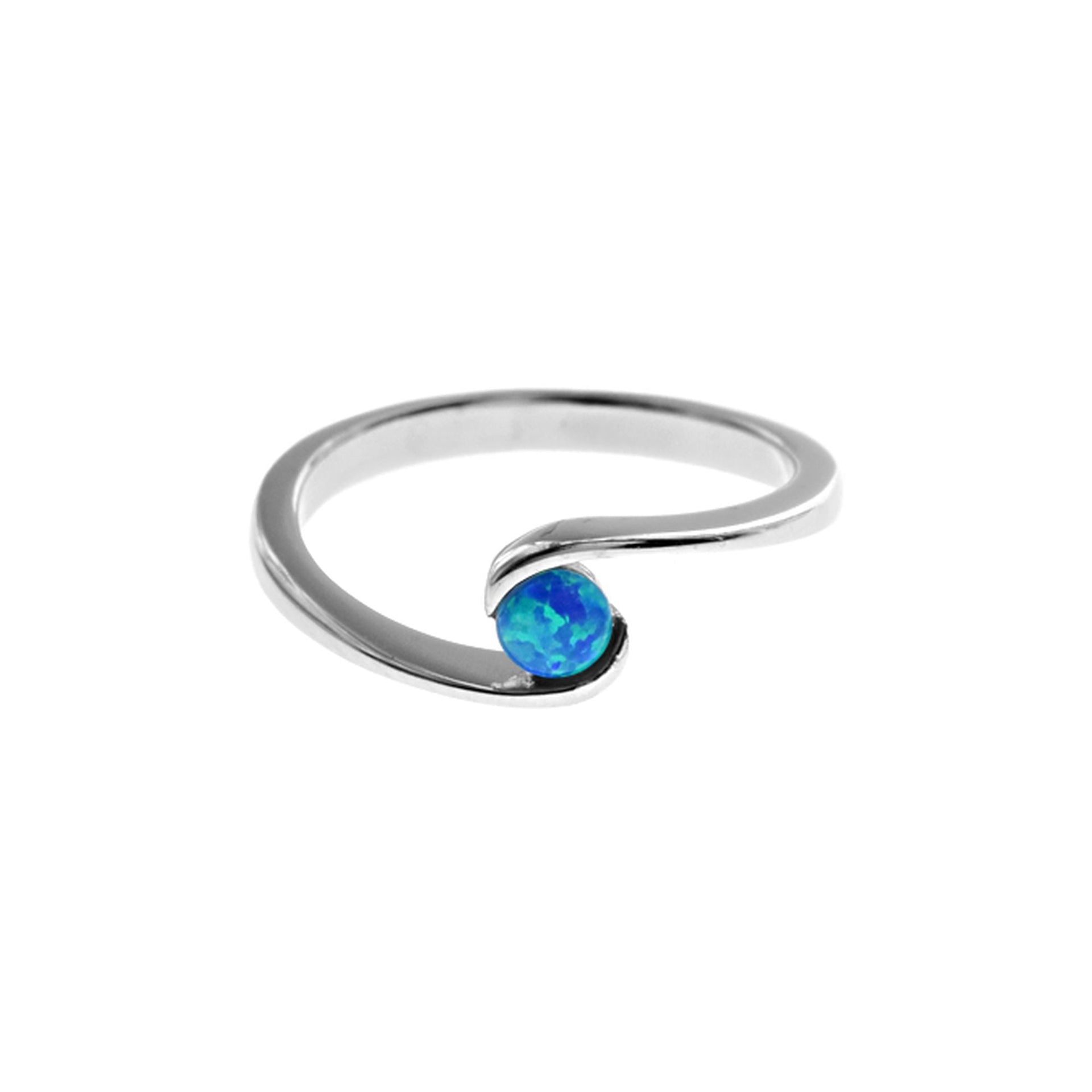 Diana wrapover small blue opalique ring