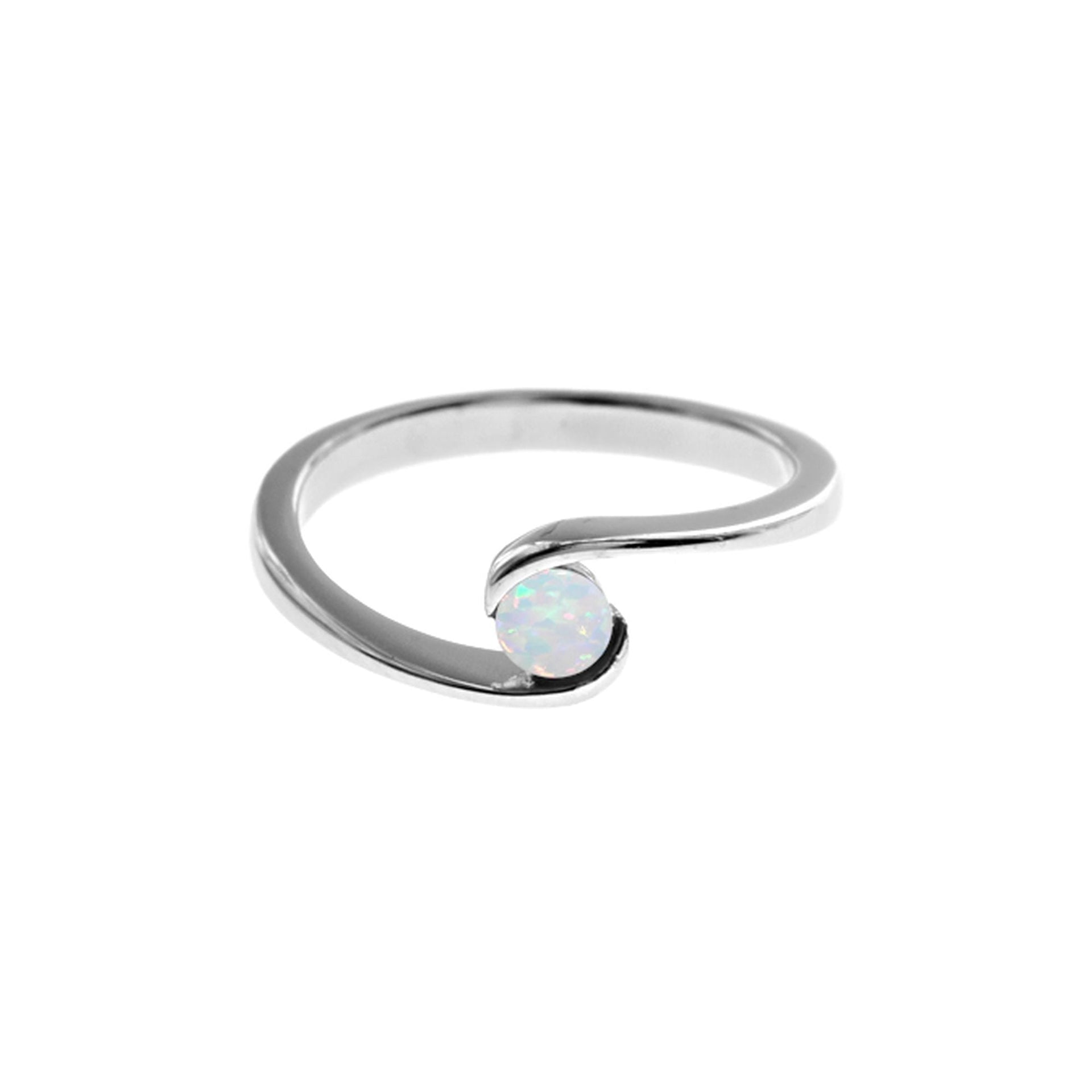 Diana wrapover small white opalique ring