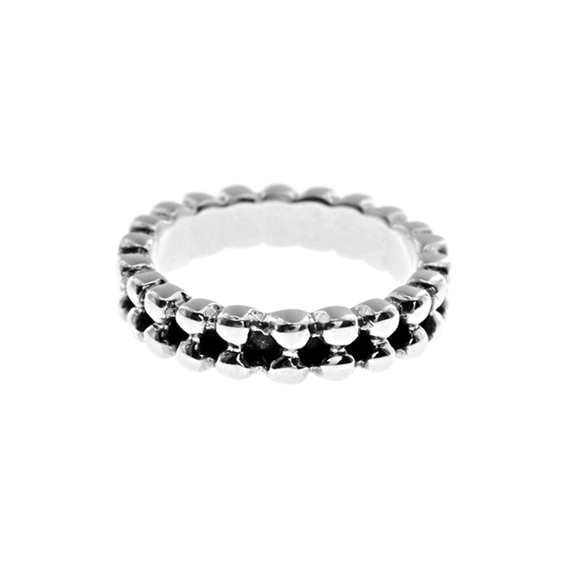 Harley double row oxidised disc ring