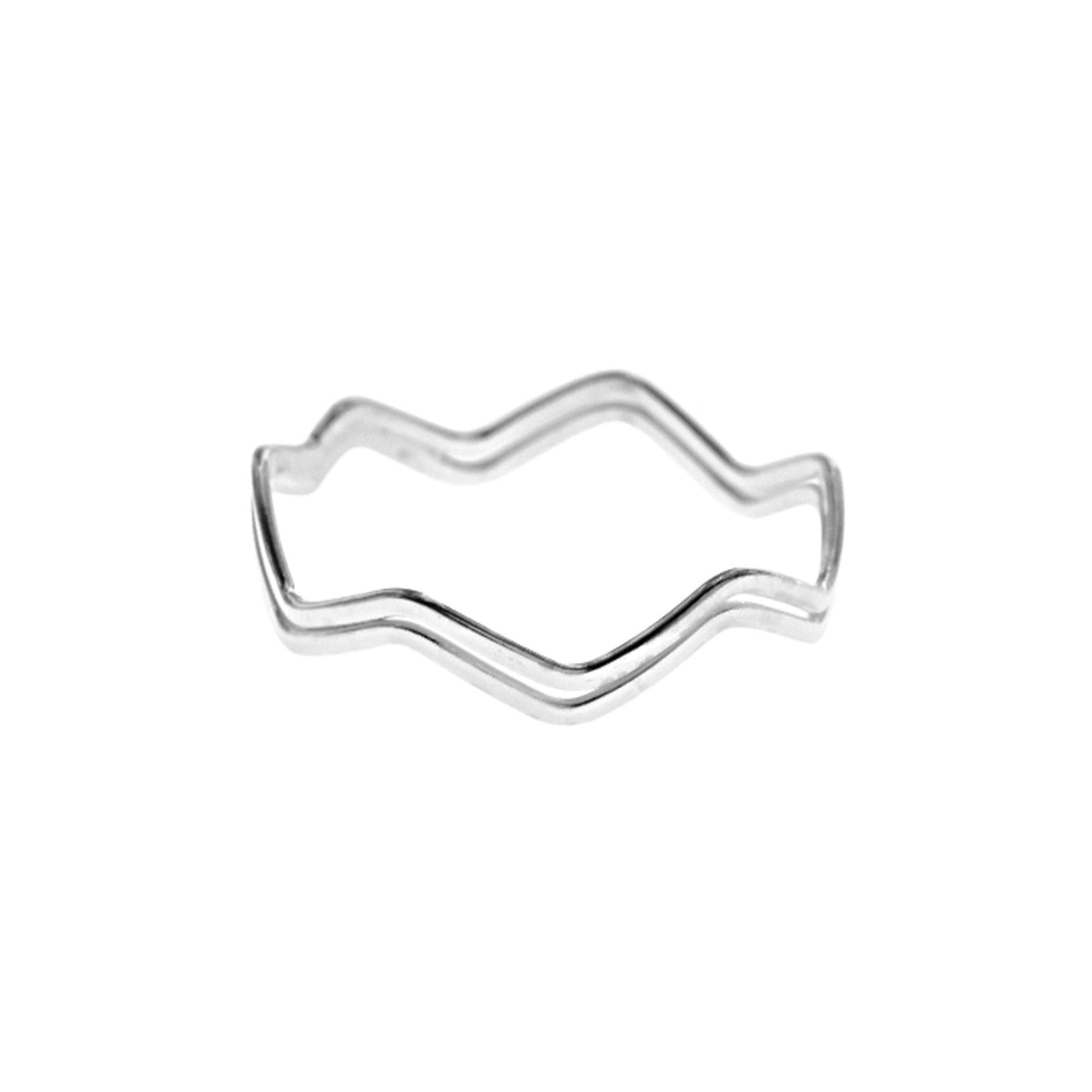Bria fine double zigzag ring