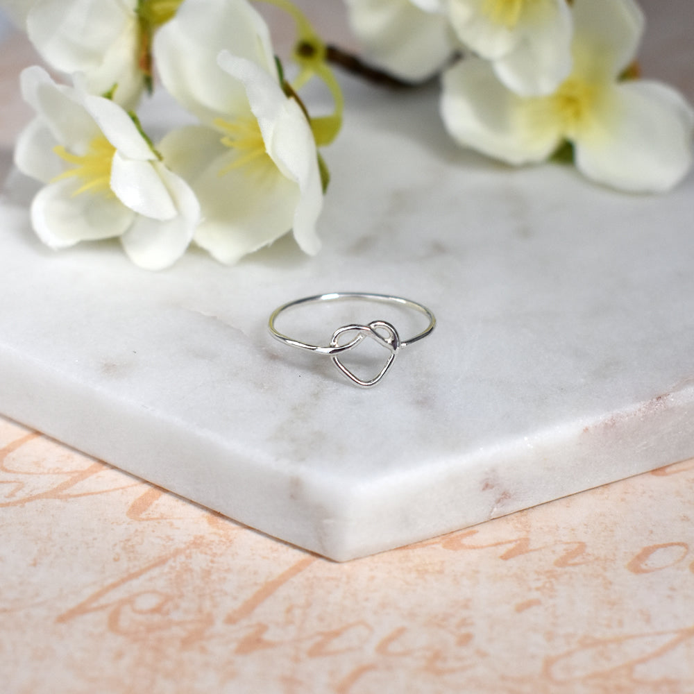 Joanna heart knot ring