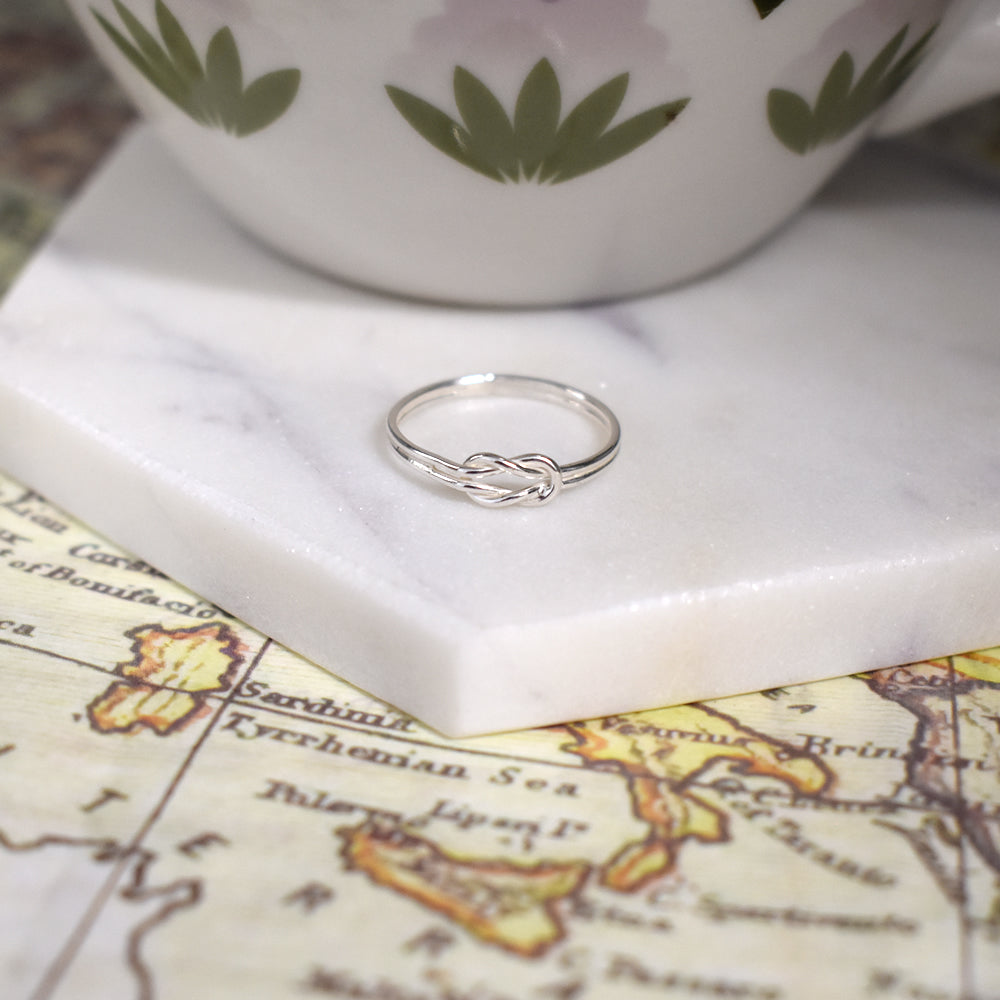 Joanna fine double band knotted ring