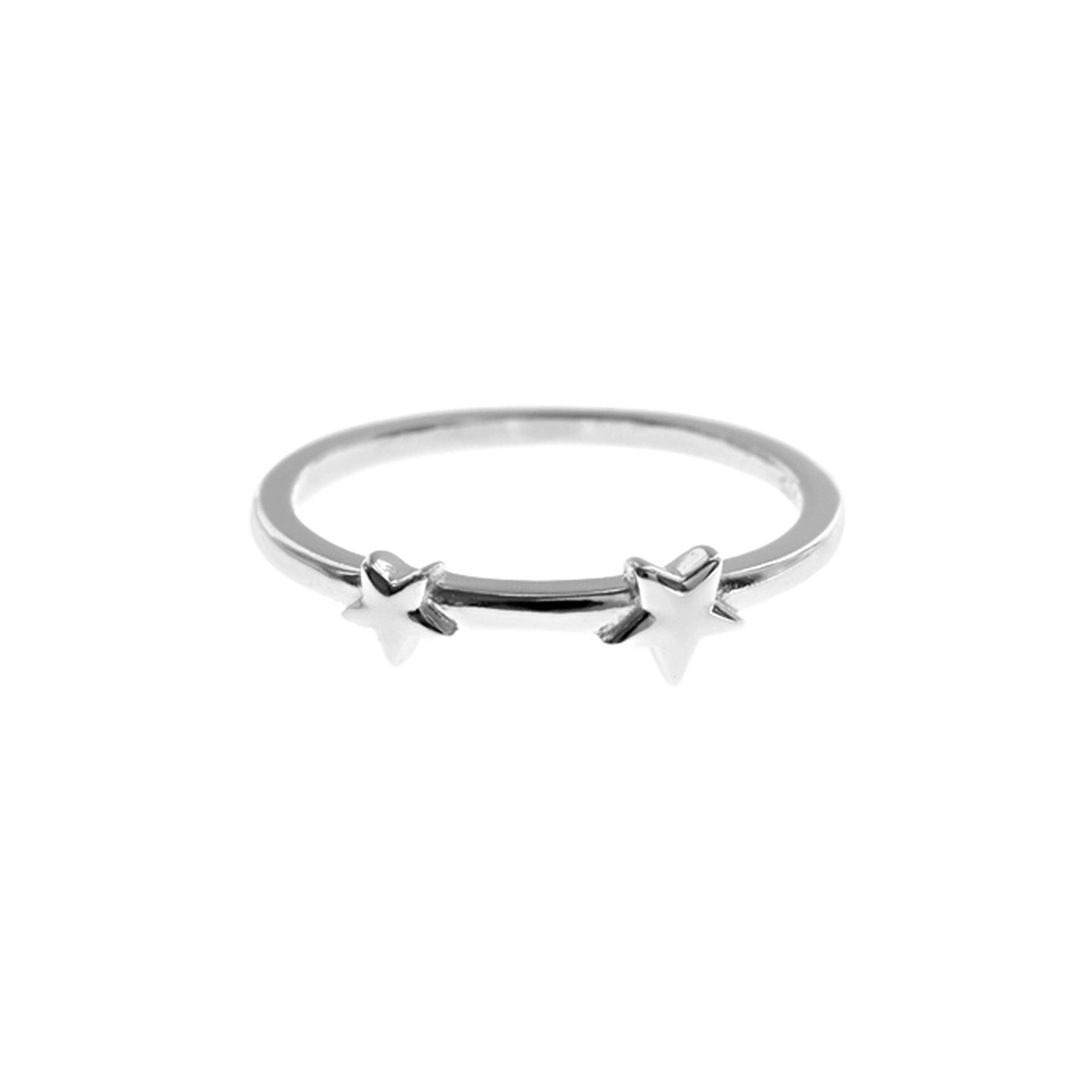 Faith double star band ring
