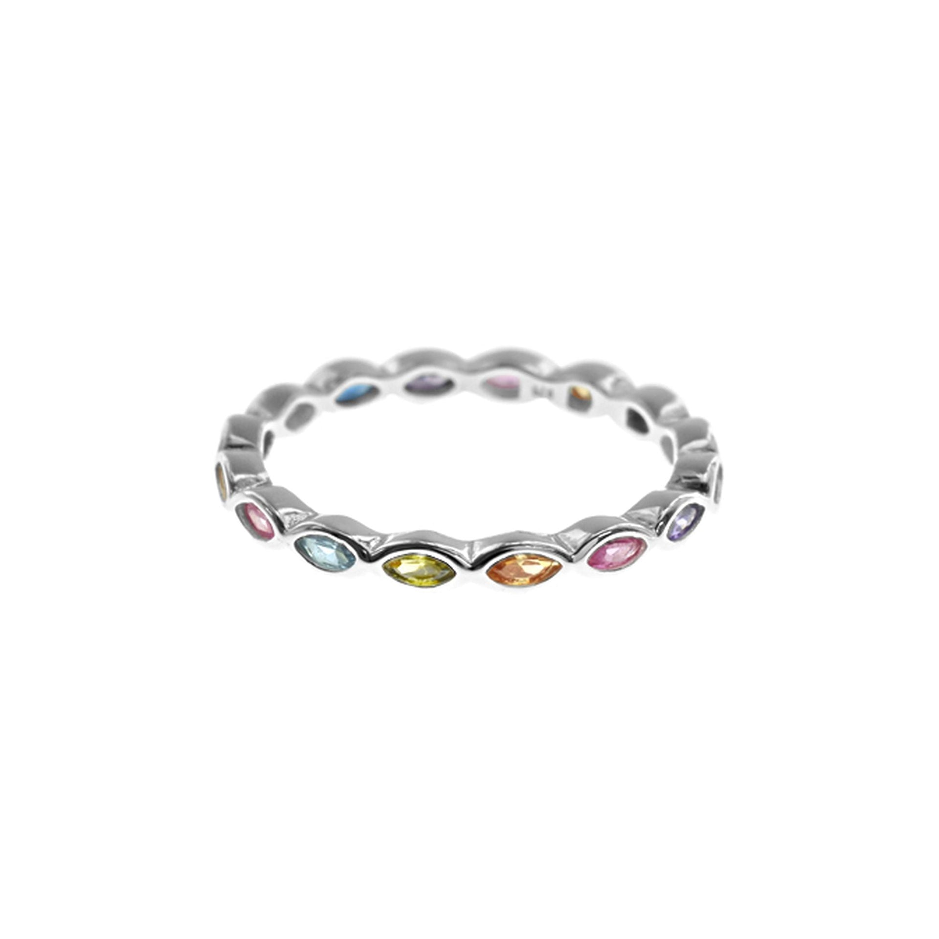 Heidi marquis rainbow CZ eternity ring