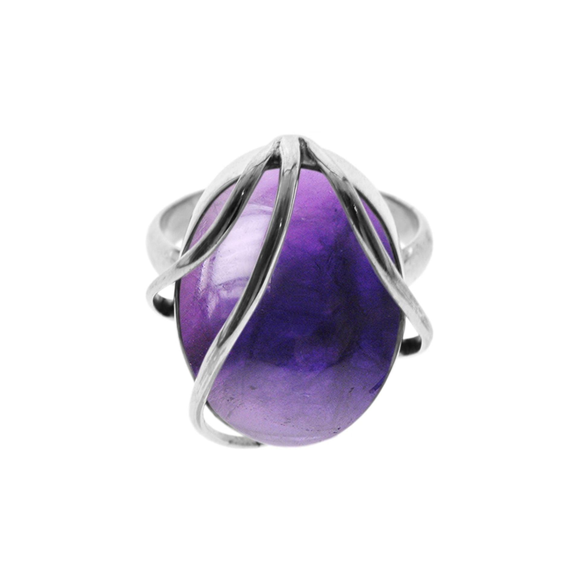 Samira amethyst ring with overlaid bands