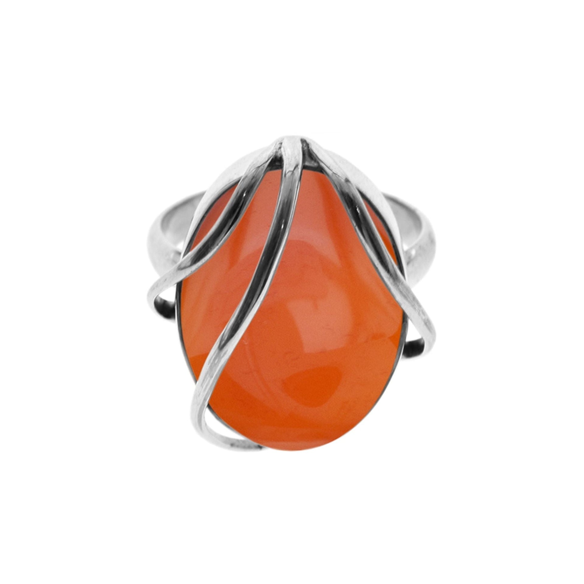 Samira carnelian ring with overlaid bands