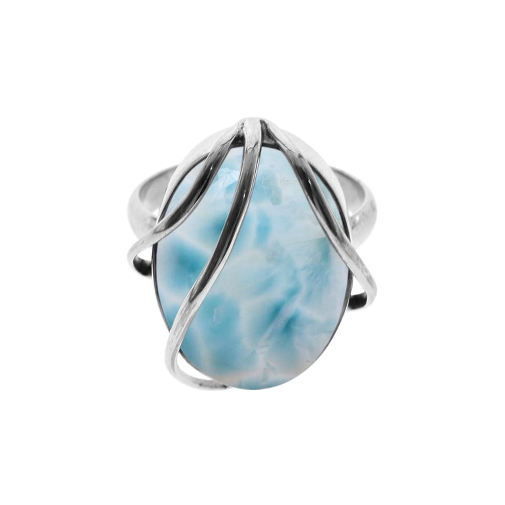 Samira larimar ring with overlaid bands