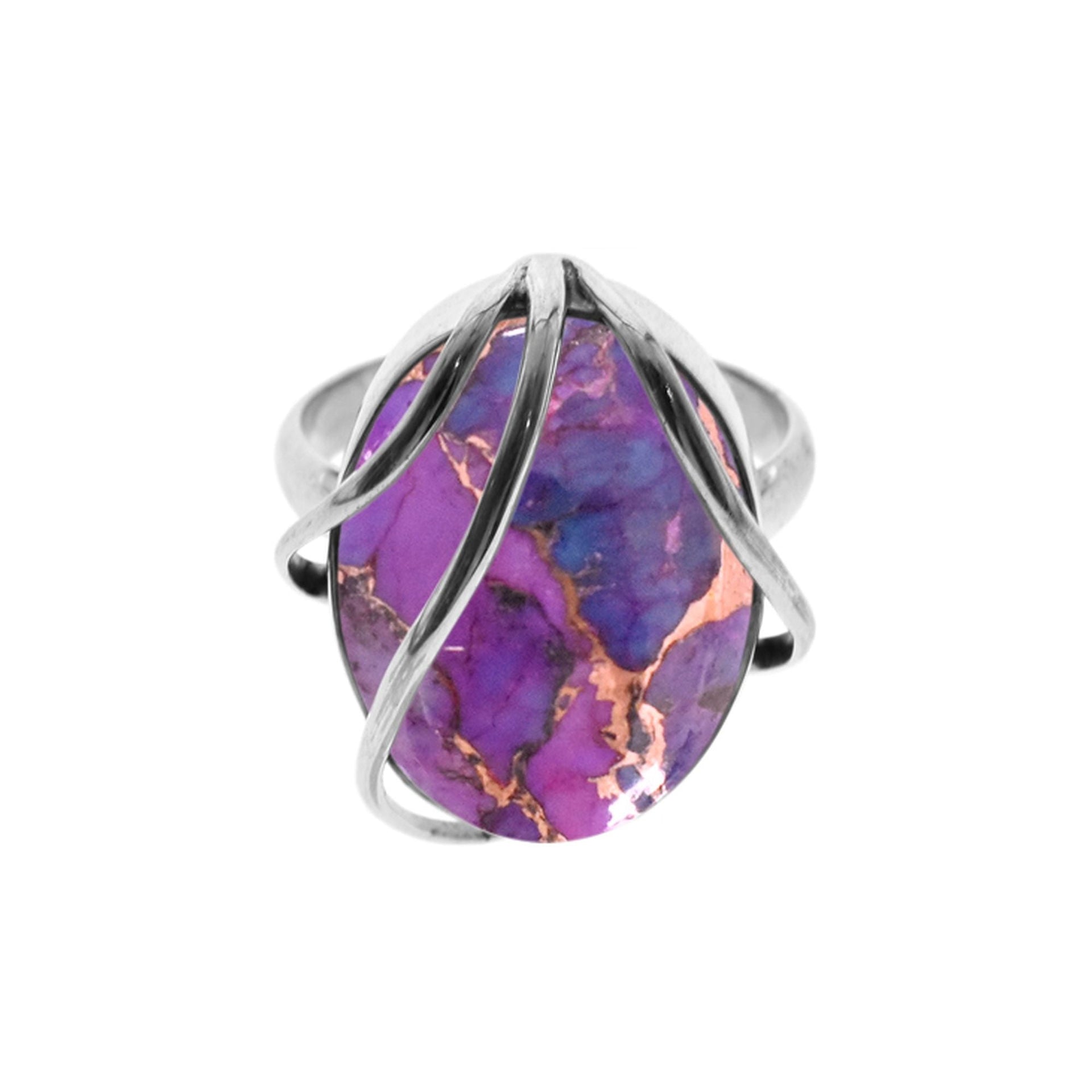 Samira purple mohave turquoise ring with overlaid bands