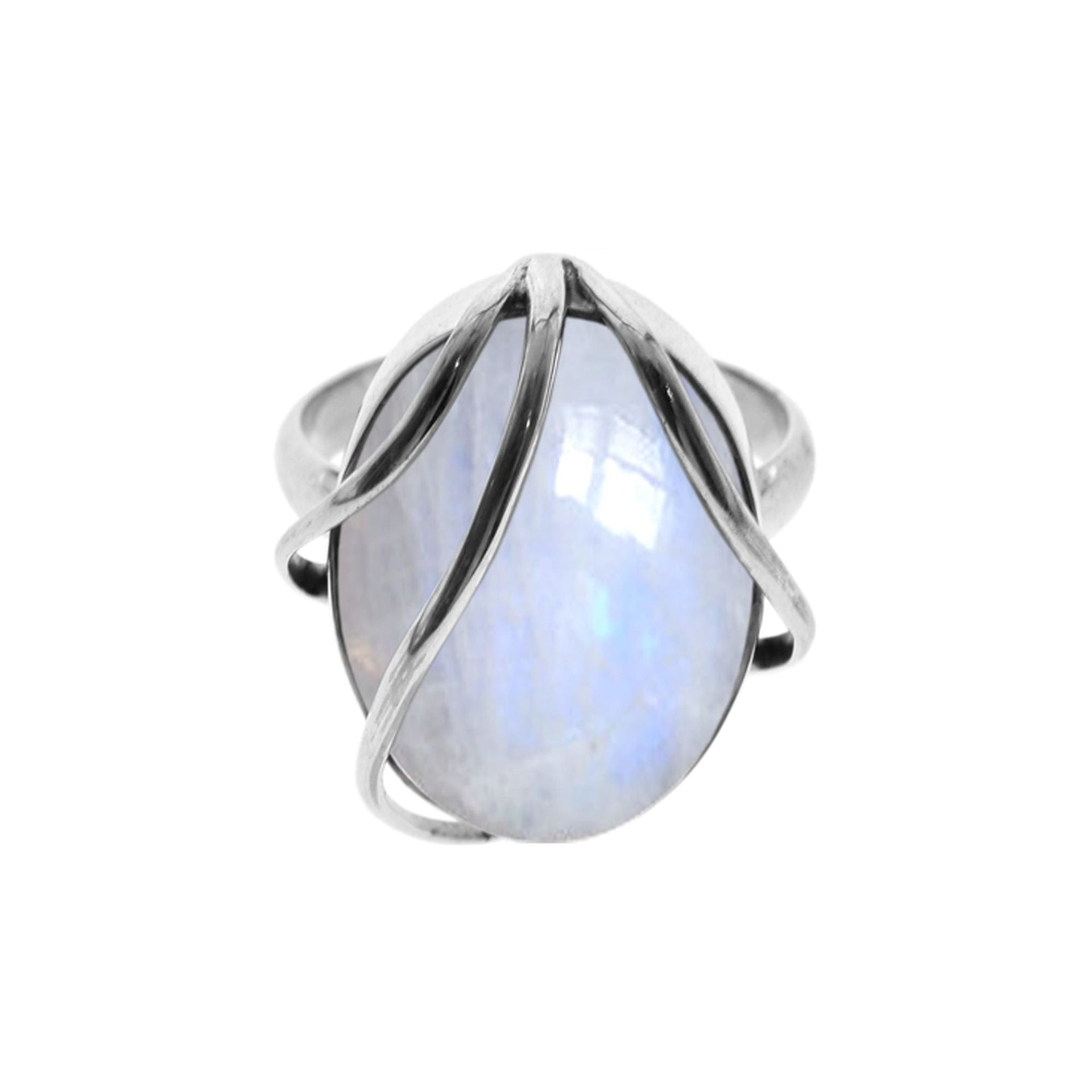 Samira rainbow moonstone ring with overlaid bands