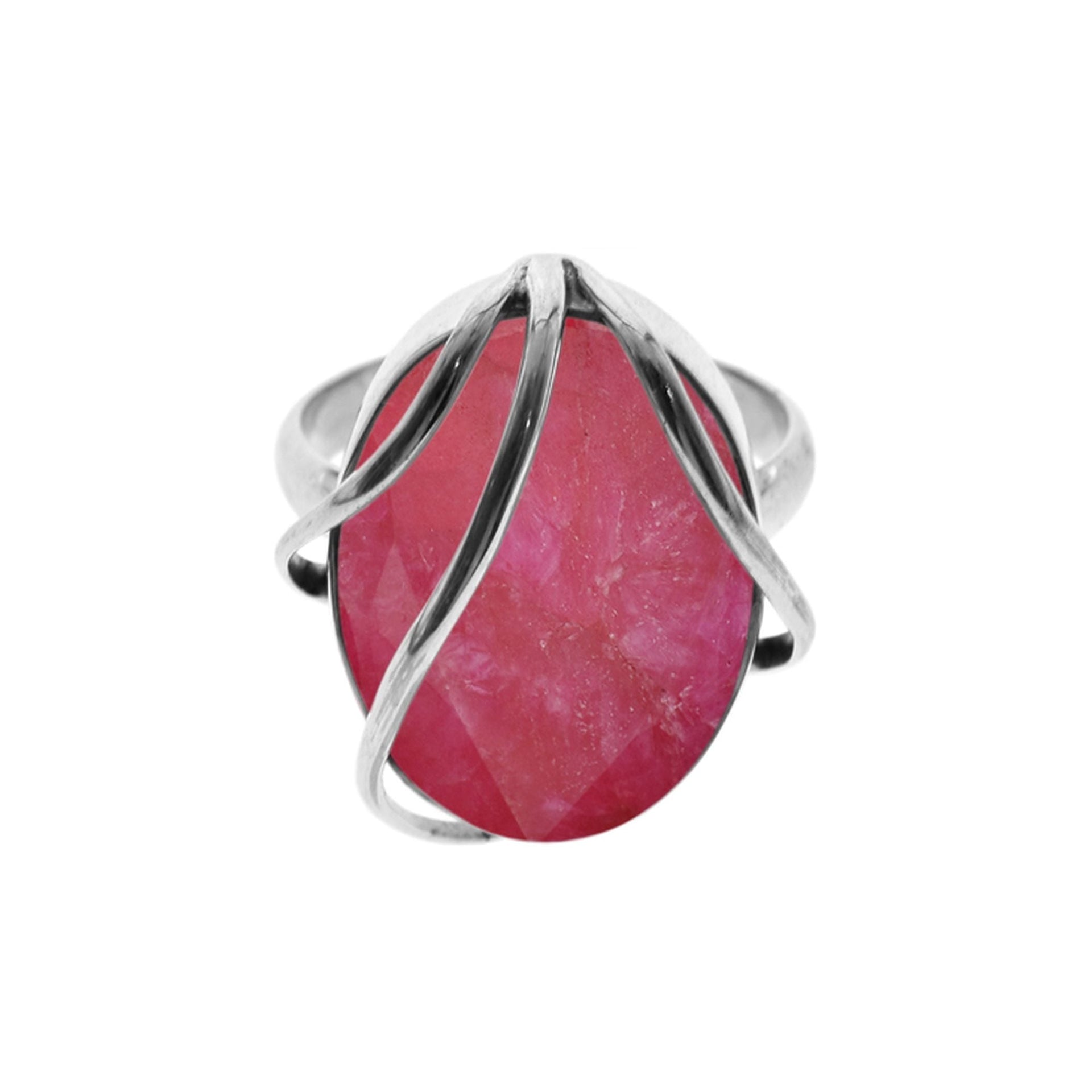Samira ruby quartz ring with overlaid bands