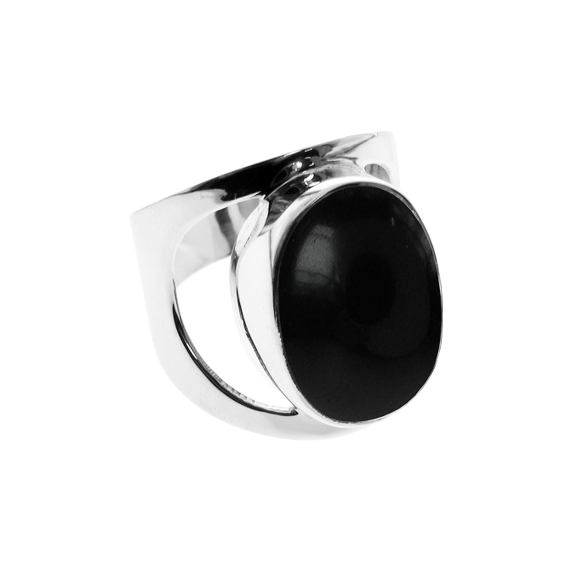 Samira large oval black onyx ring