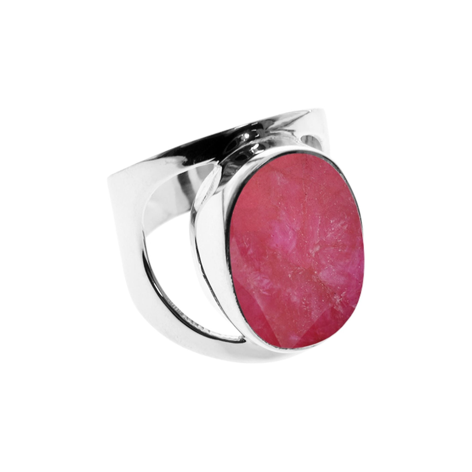 Samira large oval ruby quartz ring