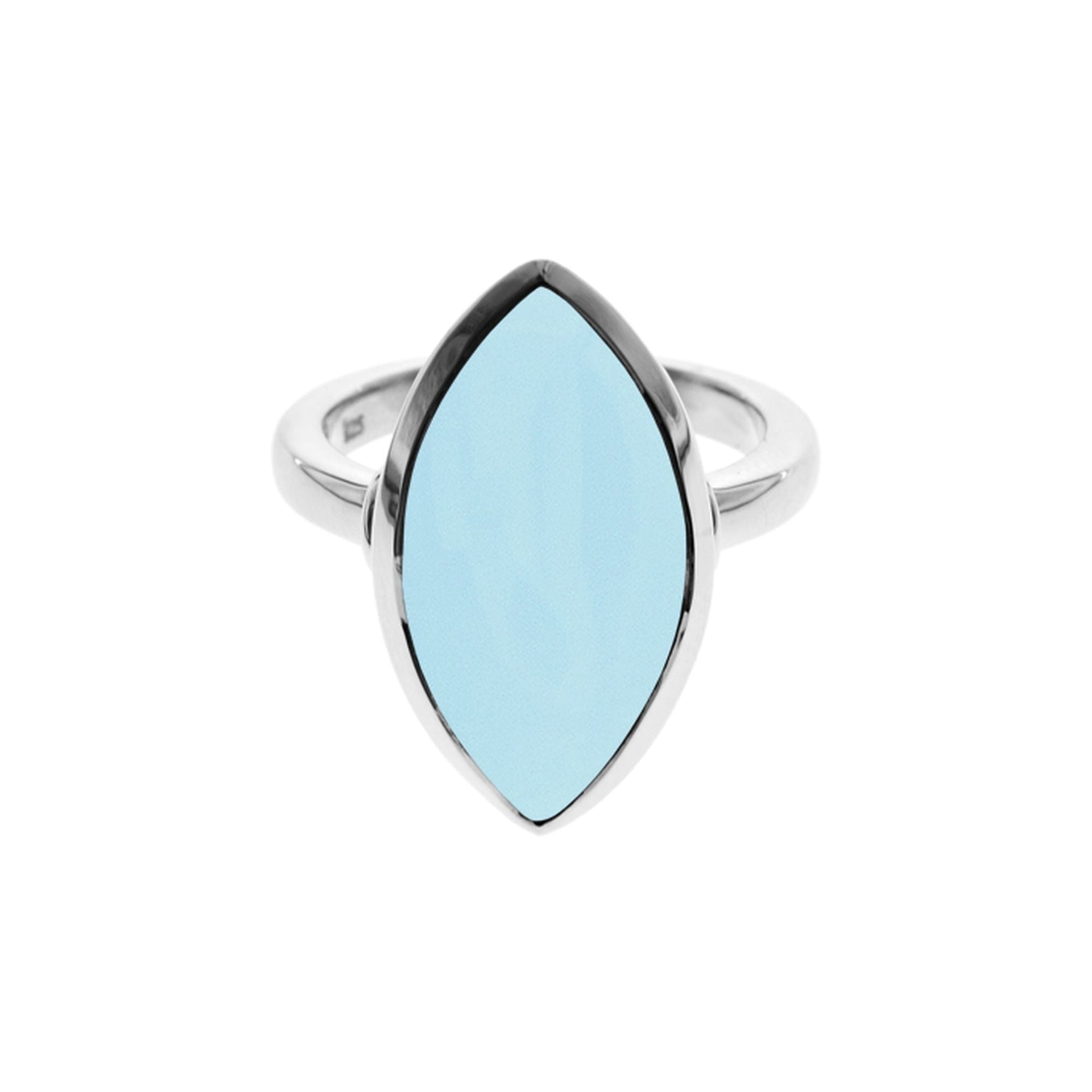 Samira plain marquis blue chalcedony ring
