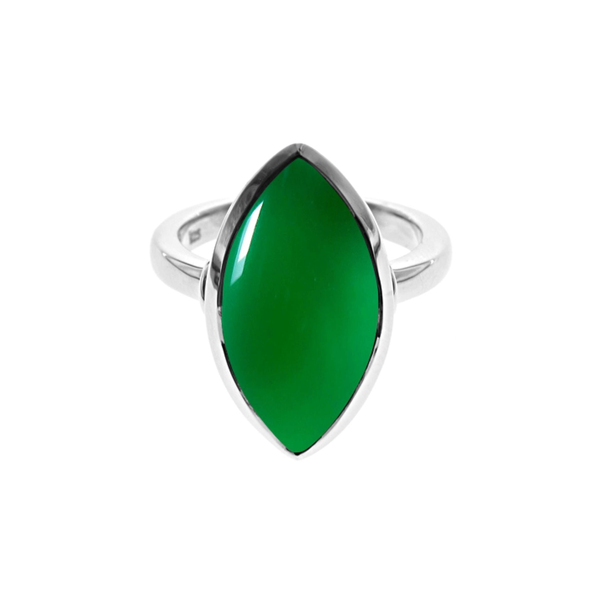 Samira plain marquis green agate ring