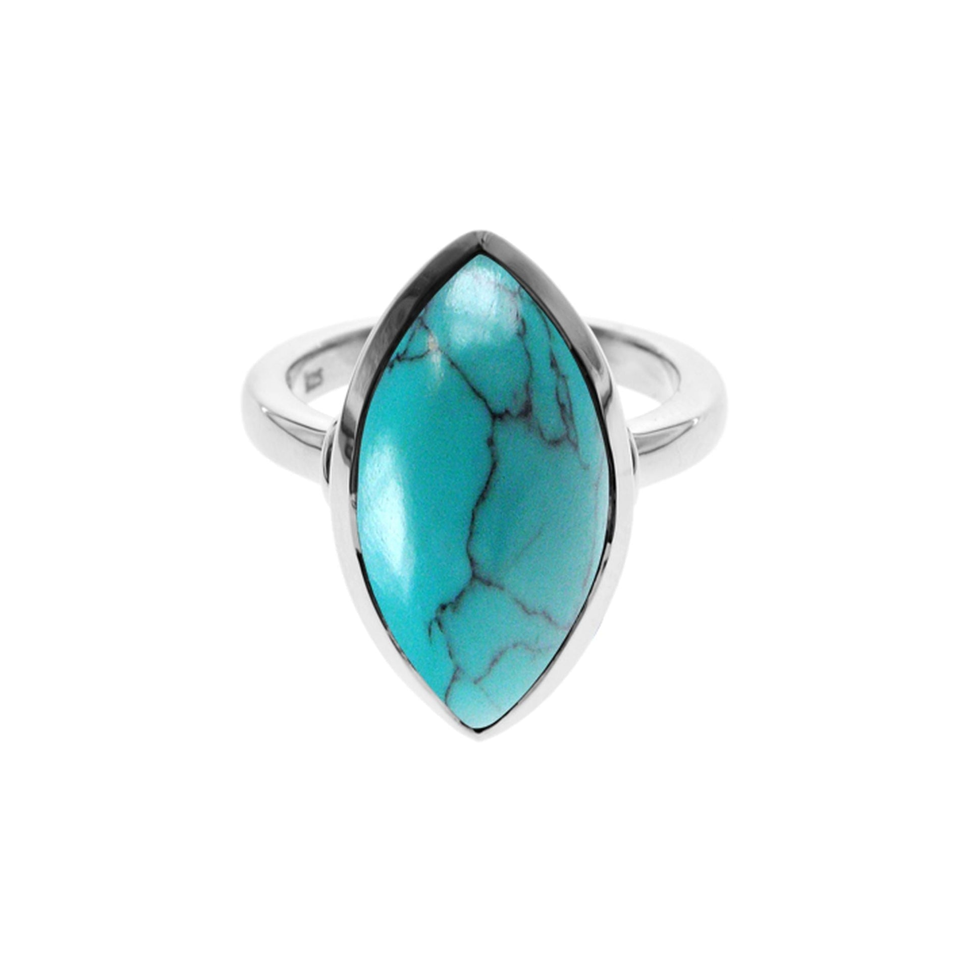 Samira plain marquis turquoise half round band ring