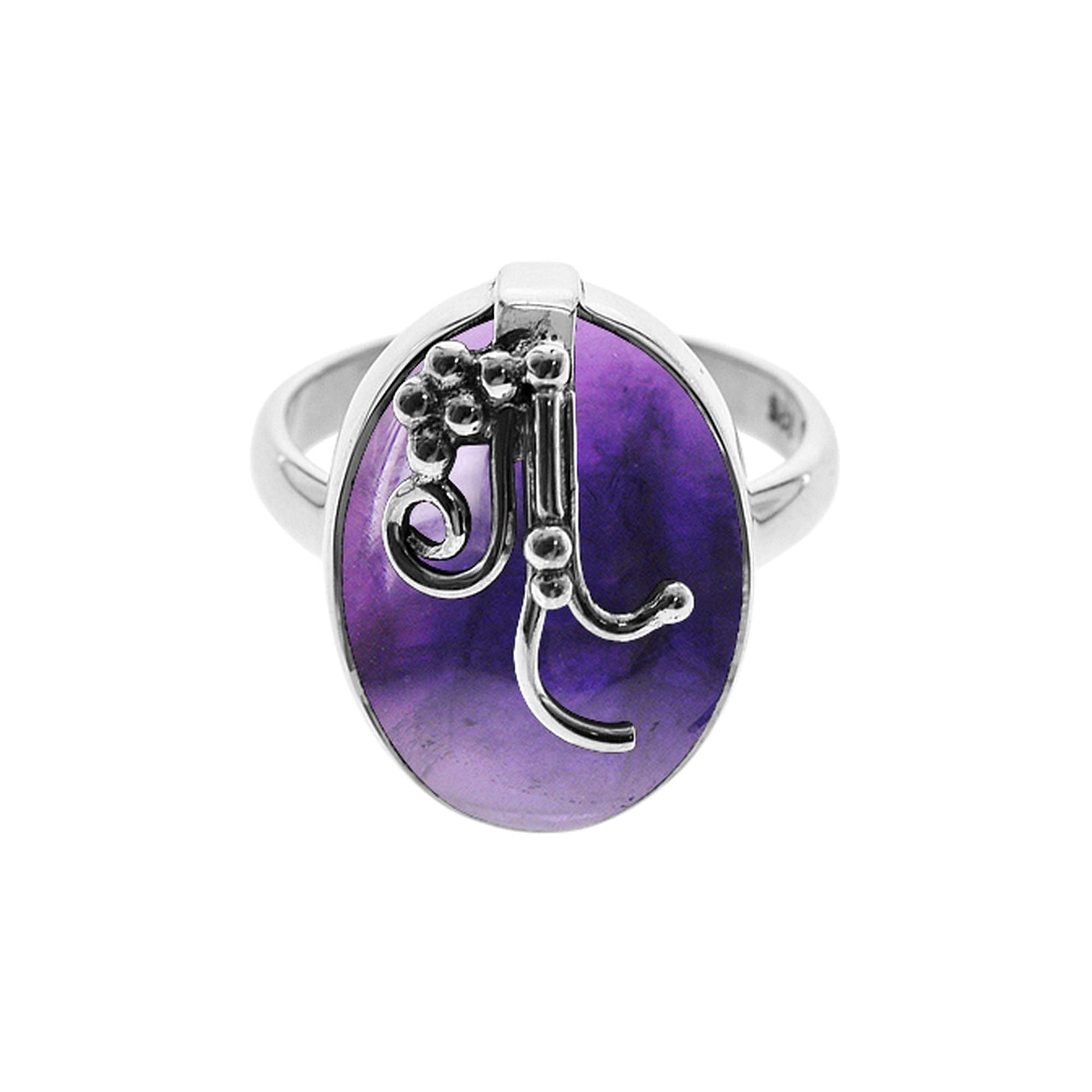 Amy amethyst ring with grape effect overlay
