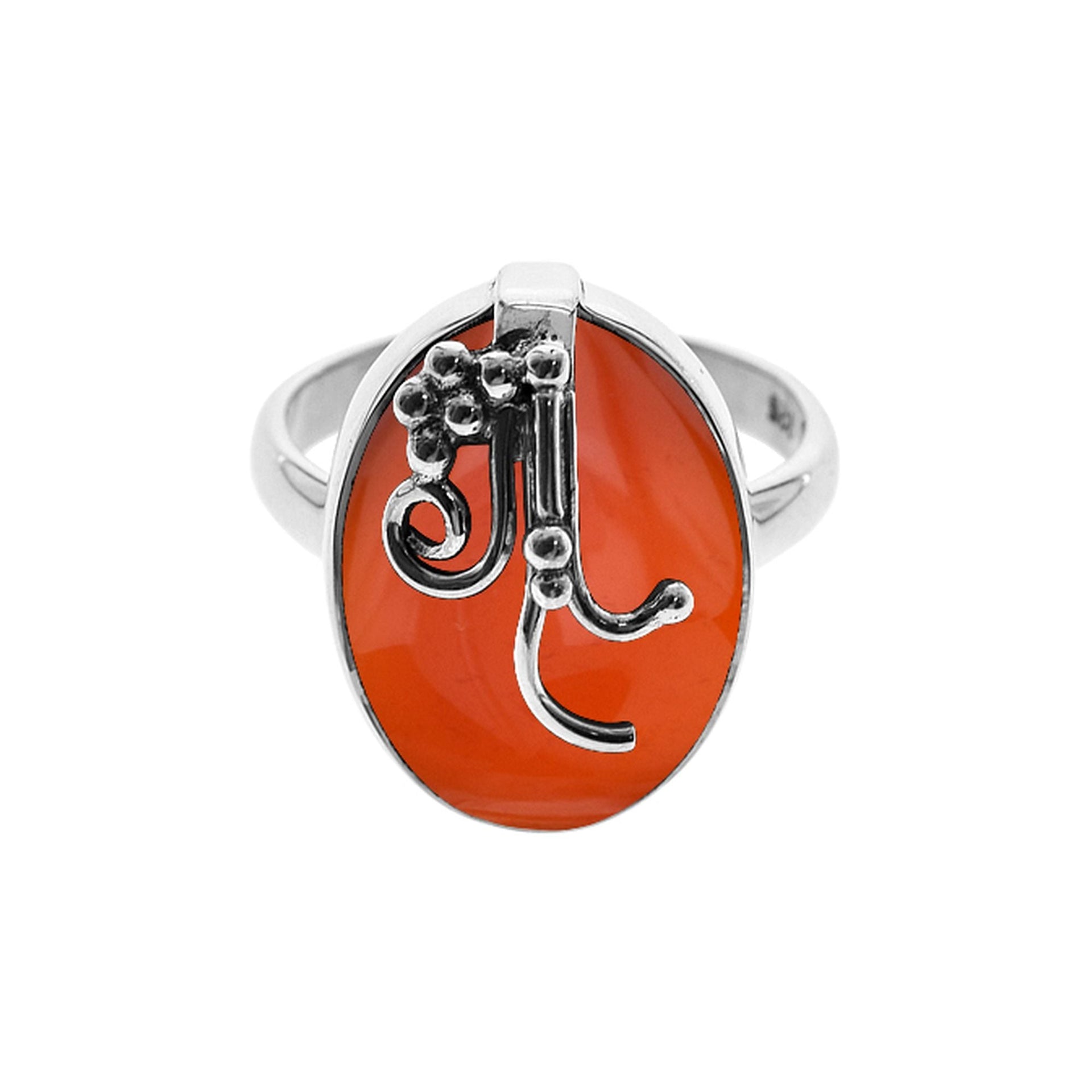 Amy carnelian ring with grape effect overlay