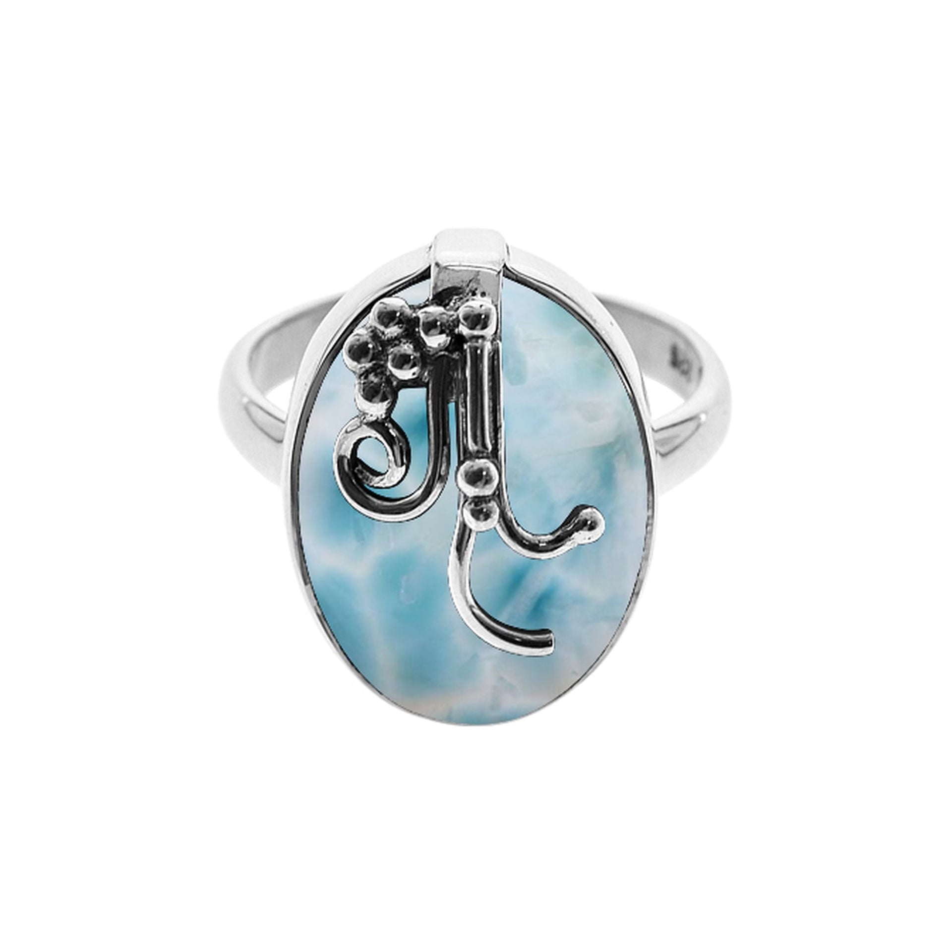 Amy larimar ring with grape effect overlay