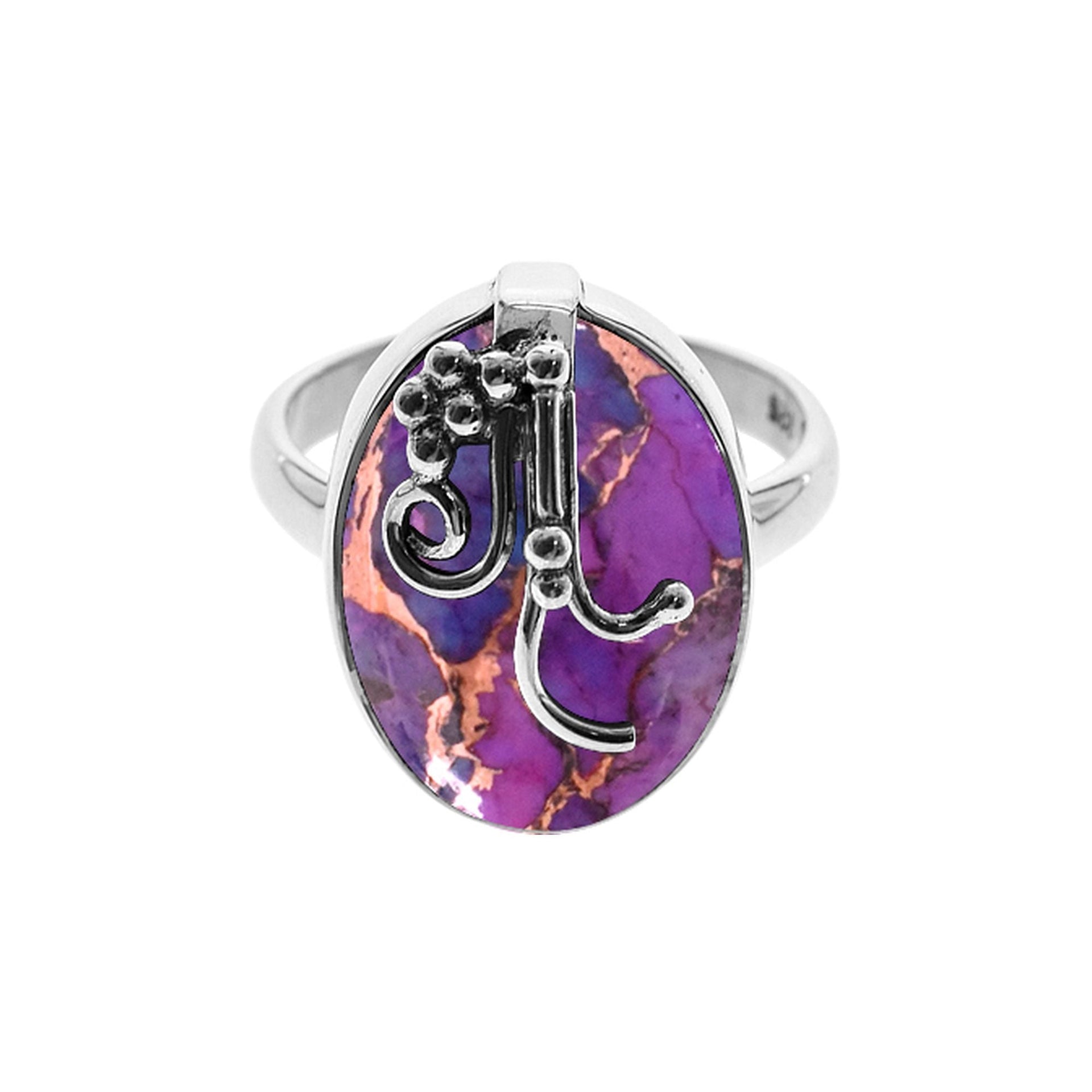 Amy purple mohave ring with grape effect overlay