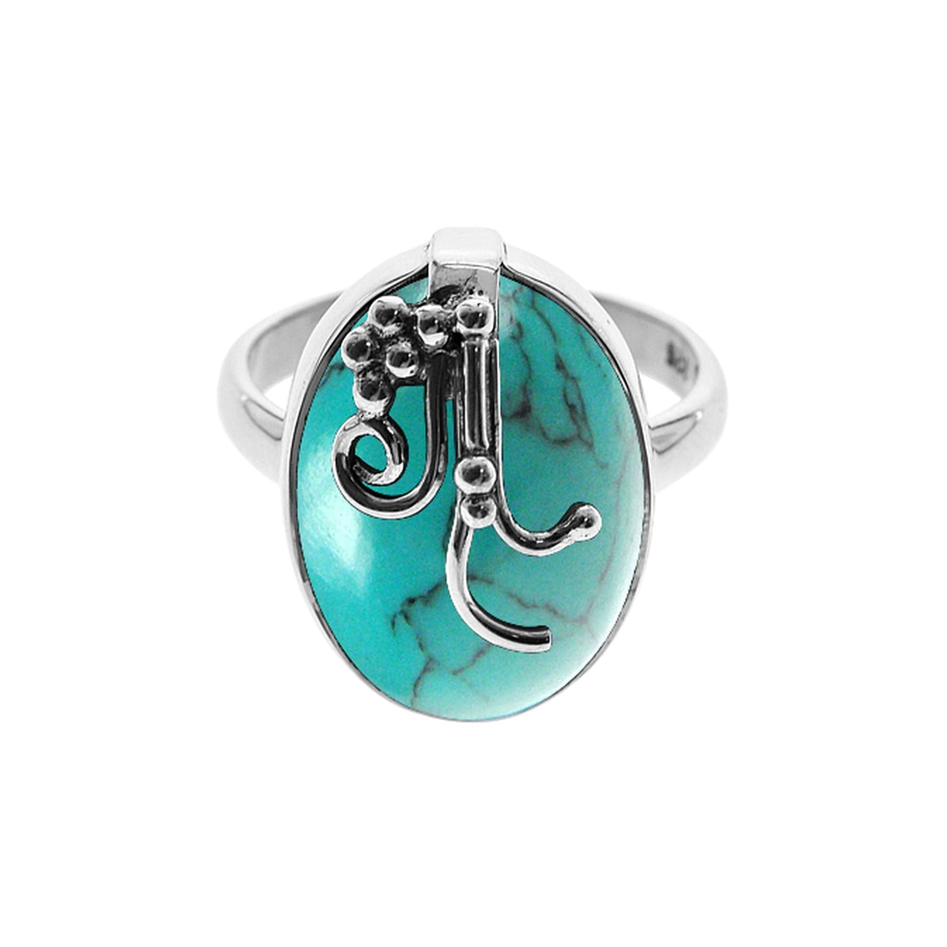 Amy turquoise ring with grape effect overlay