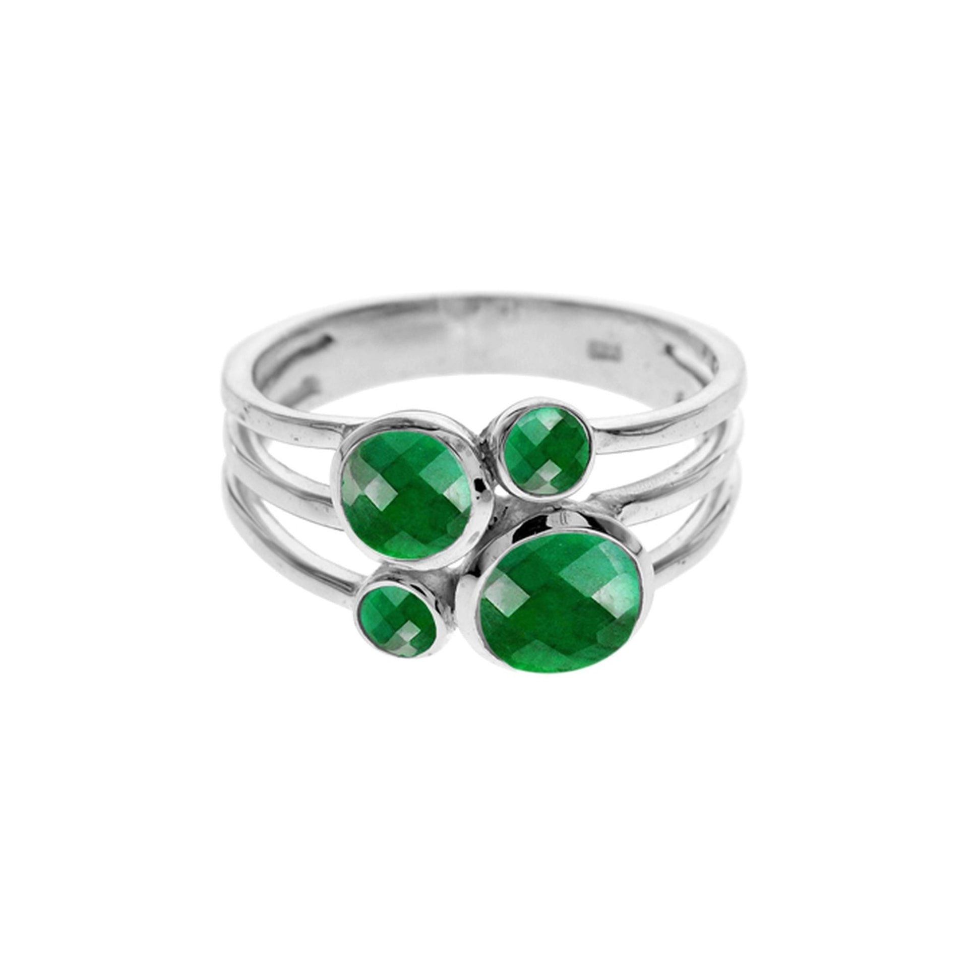 Ivy four emerald quartz split band ring