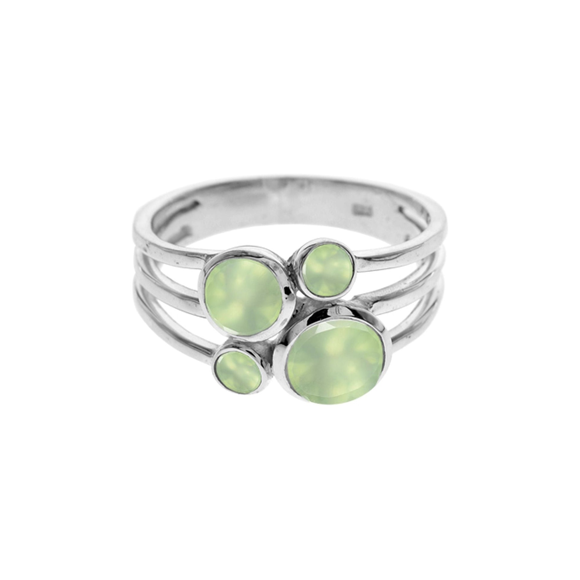 Ivy four prehnite split band ring