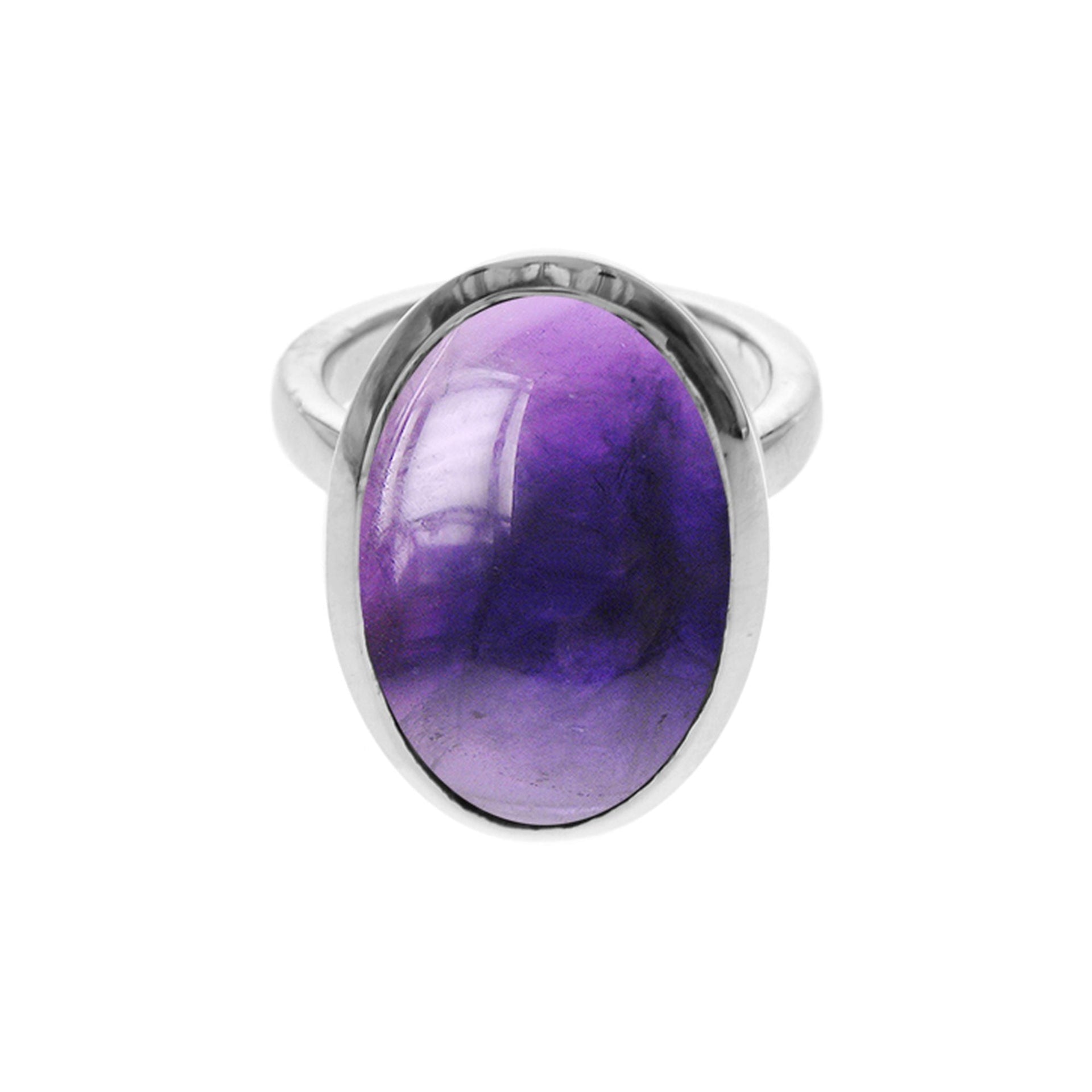 Samira plain oval amethyst ring